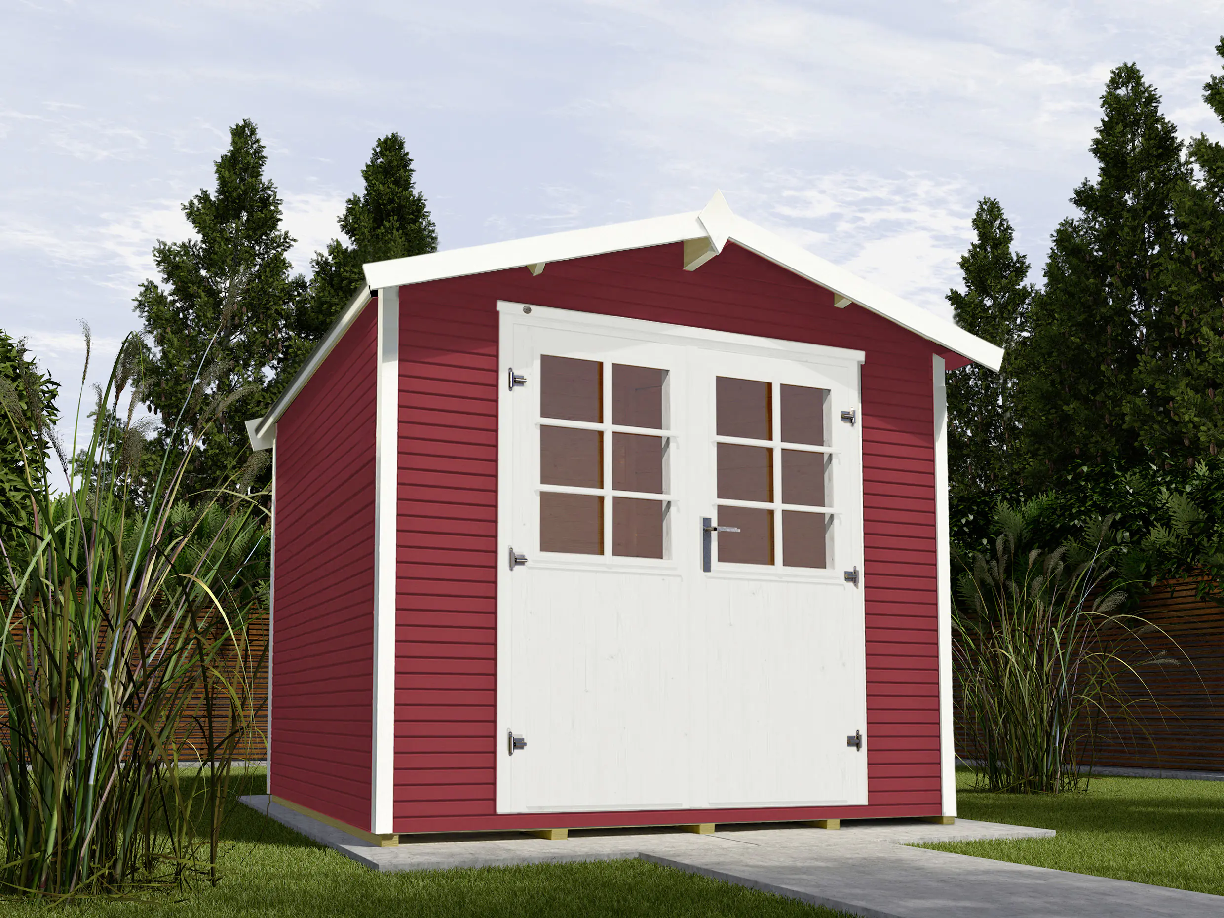 Weka Gartenhaus Kajsa 301 x 235 cm schwedenrot mit Fußboden