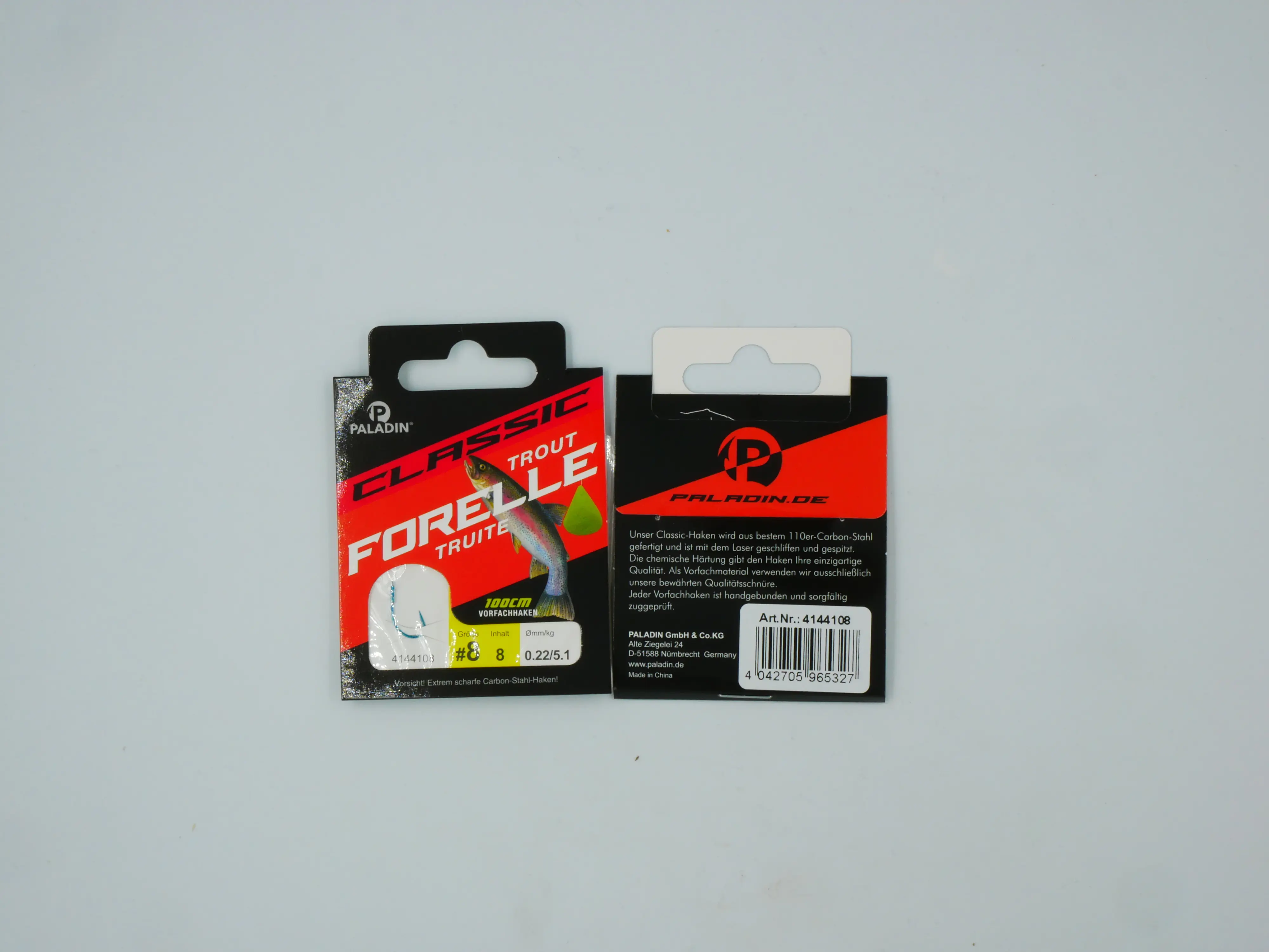 Paladin Forellenhaken gebunden Größe 8 100 cm 9 Stück blau 