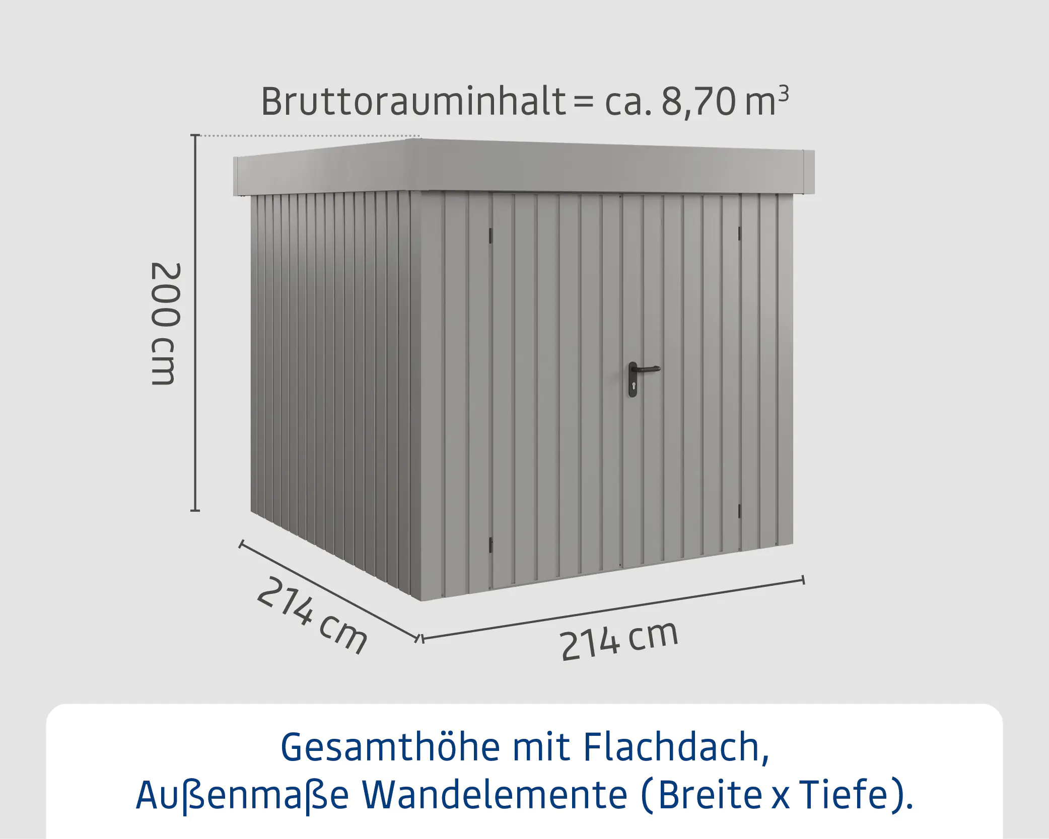 EcoStar Metallgerätehaus Euroline EFD5 aluminiumgrau 214 x 214 cm 2-flg. EcoStar Metallgerätehaus Euroline EFD5 aluminiumgrau 214 x 214 cm 2-flg.