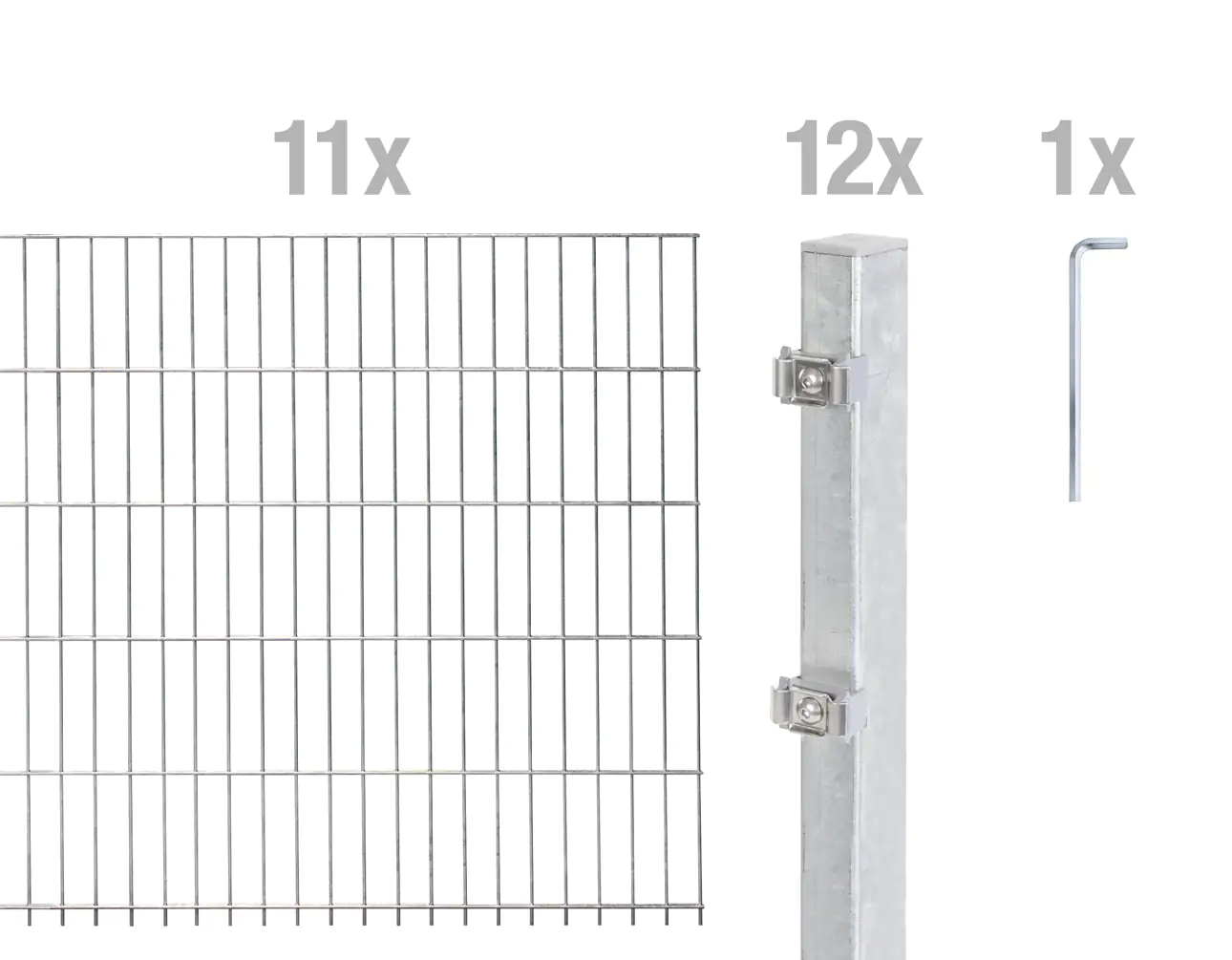 Alberts Doppelstabmatten-Grundset 22 m 200 x 80 cm 6/5/6 feuerverzinkt
