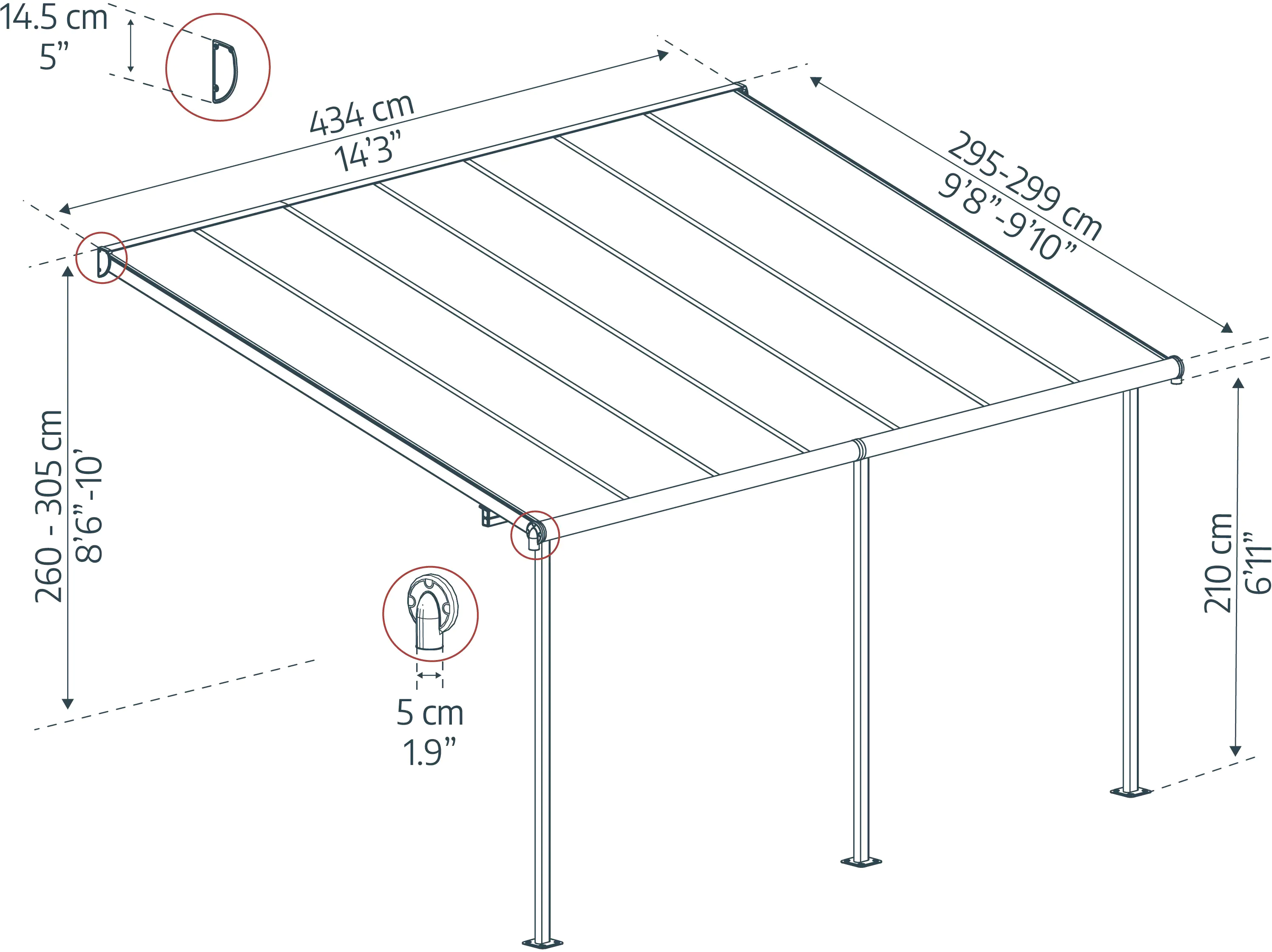 Canopia Terrassenüberdachung Sierra 434 x 295 cm anthrazit Canopia Terrassenüberdachung Sierra 434 x 295 cm anthrazit