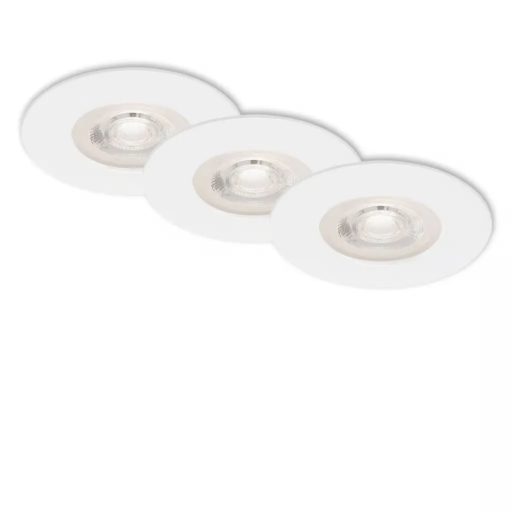 Briloner 3er Set LED Einbauleuchte Kulana weiß Ø 9 cm warmweiß