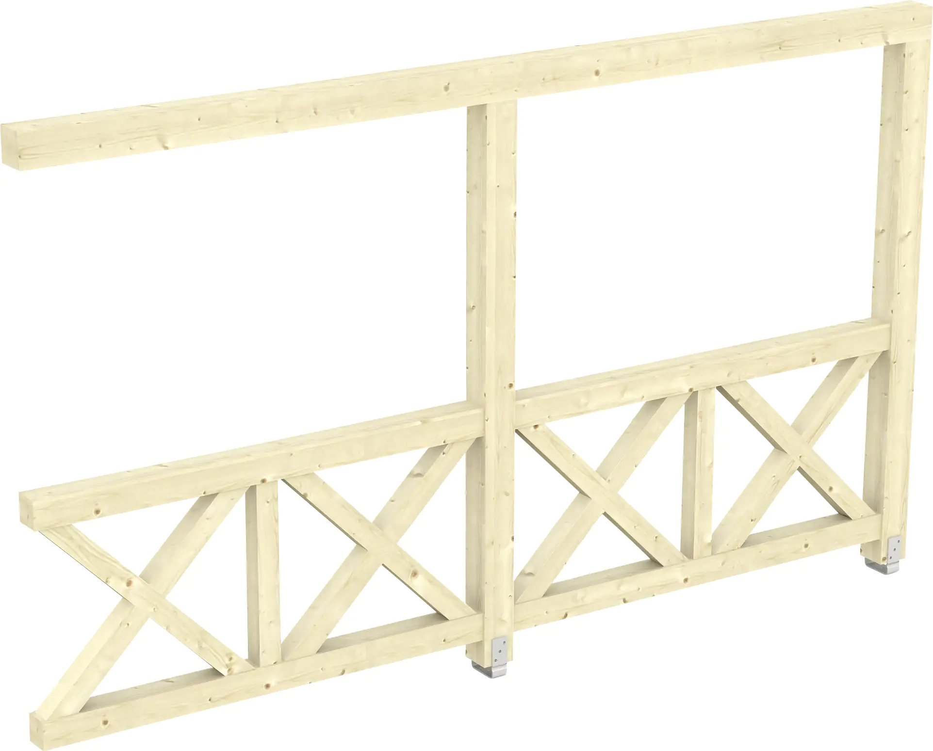 SKAN HOLZ Seitenwand Andreaskreuz (Wandanbau) 355 x 210 cm, Fichte, natur