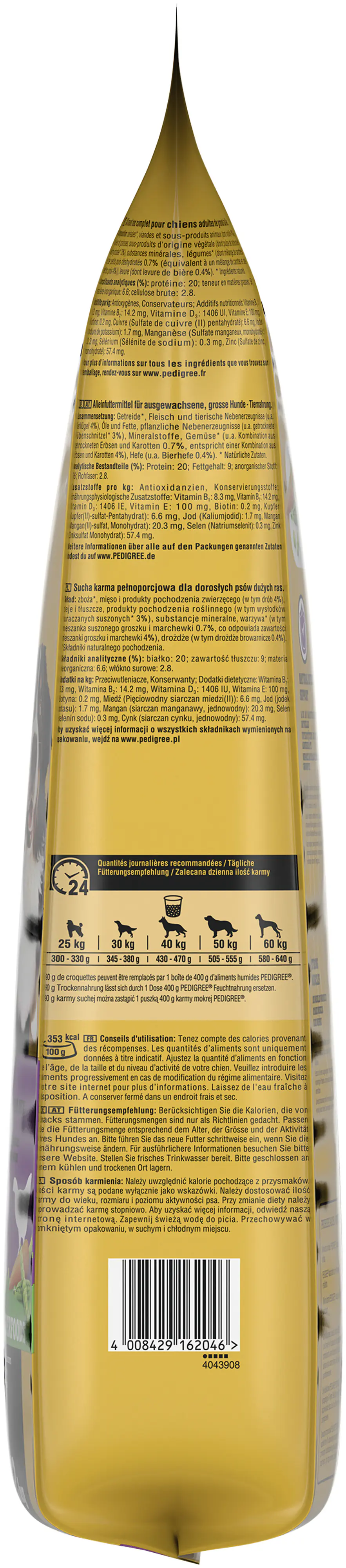 Pedigree Professional Nutrition Hundetrockenfutter Adult Maxi 12 kg Geflügel & Gemüse 