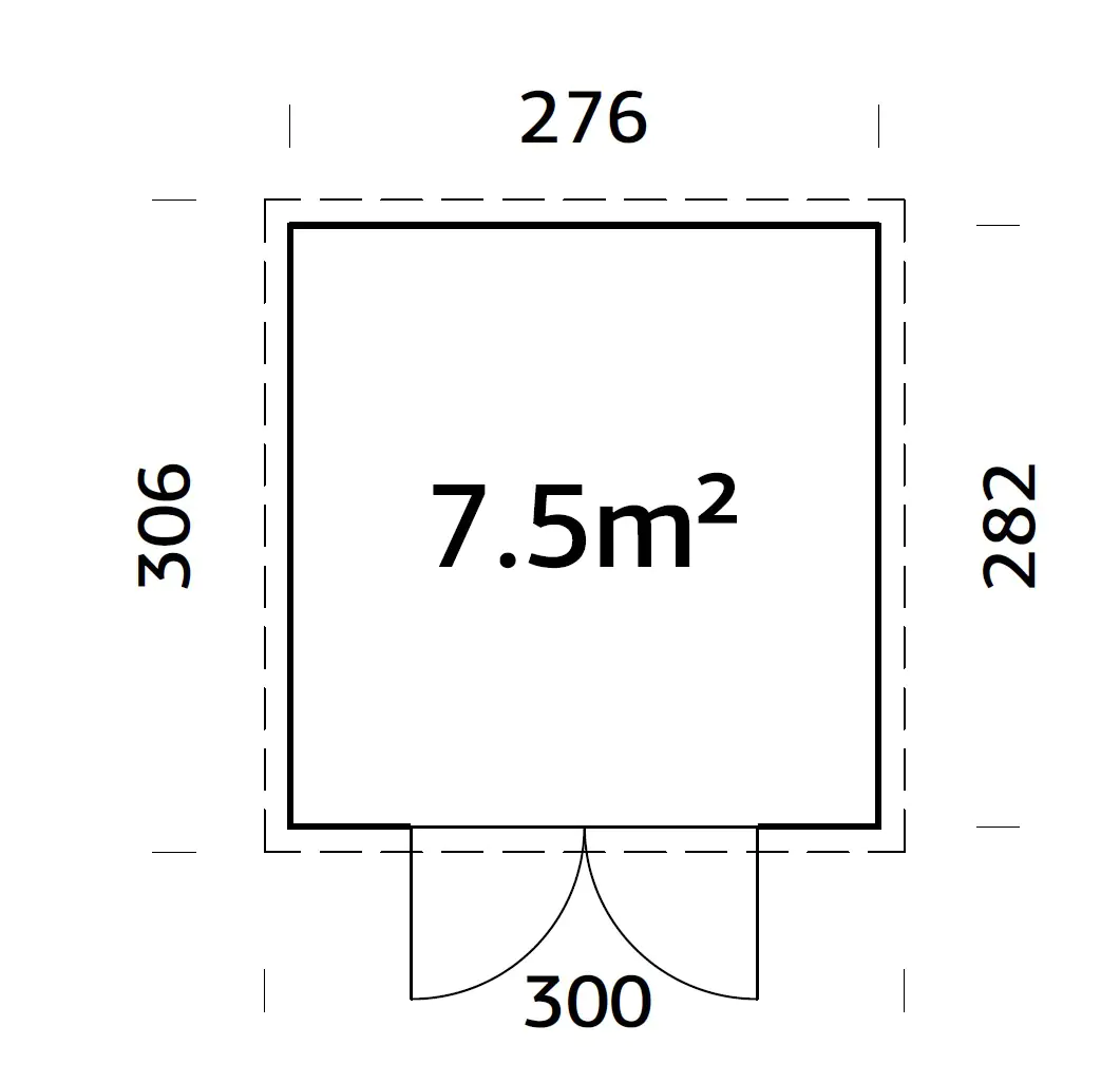 Palmako Gartenhaus Luna 1 276 x 282 cm naturbelassen