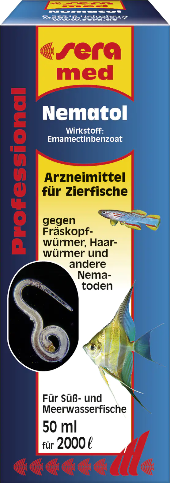 Sera med Arzneimittel für Süß-und Meerwasserfische Professional Nematol 50 ml