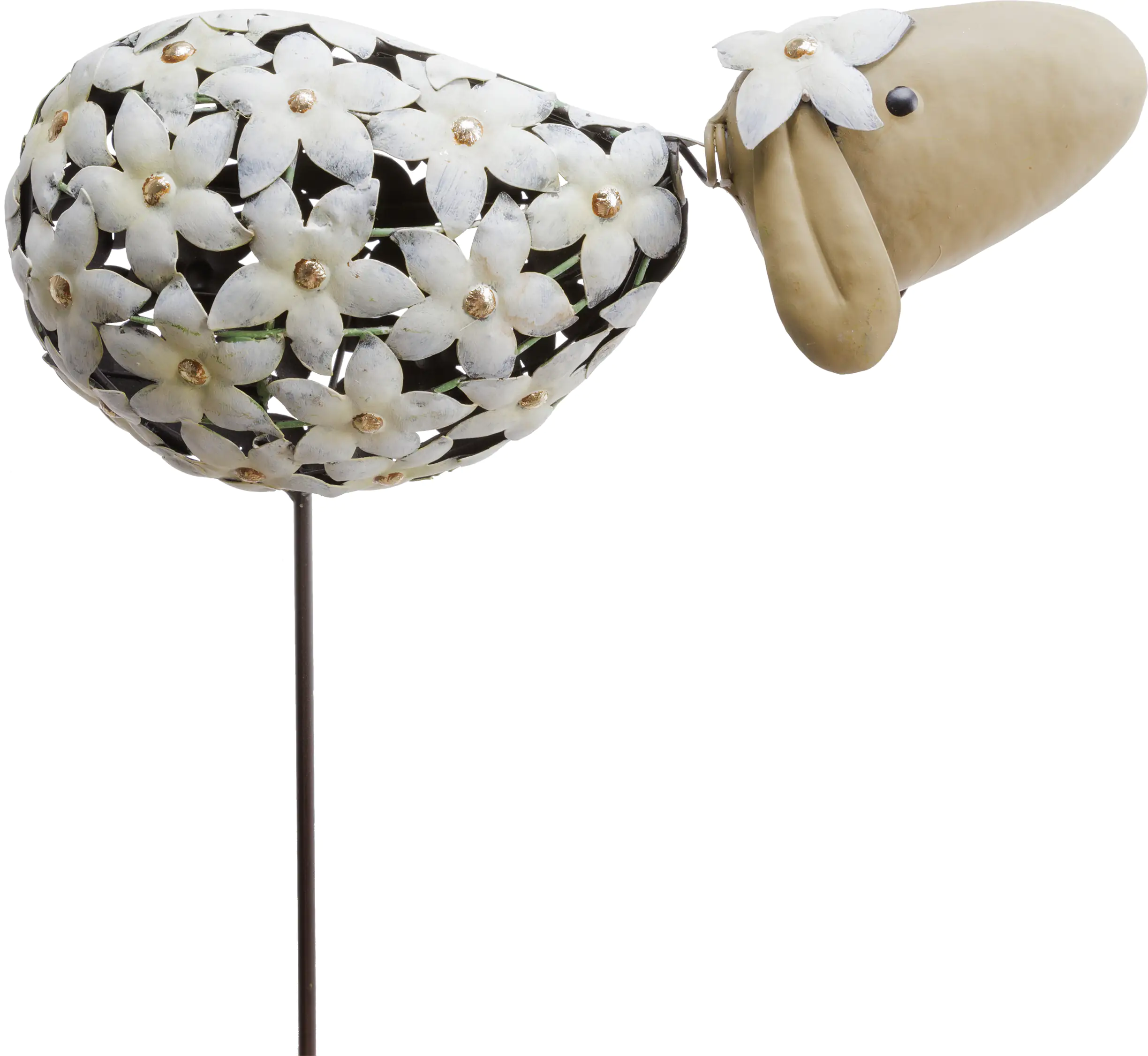 TrendLine Gartenstecker Schaf Metall 100 x 26 cm weiß beige