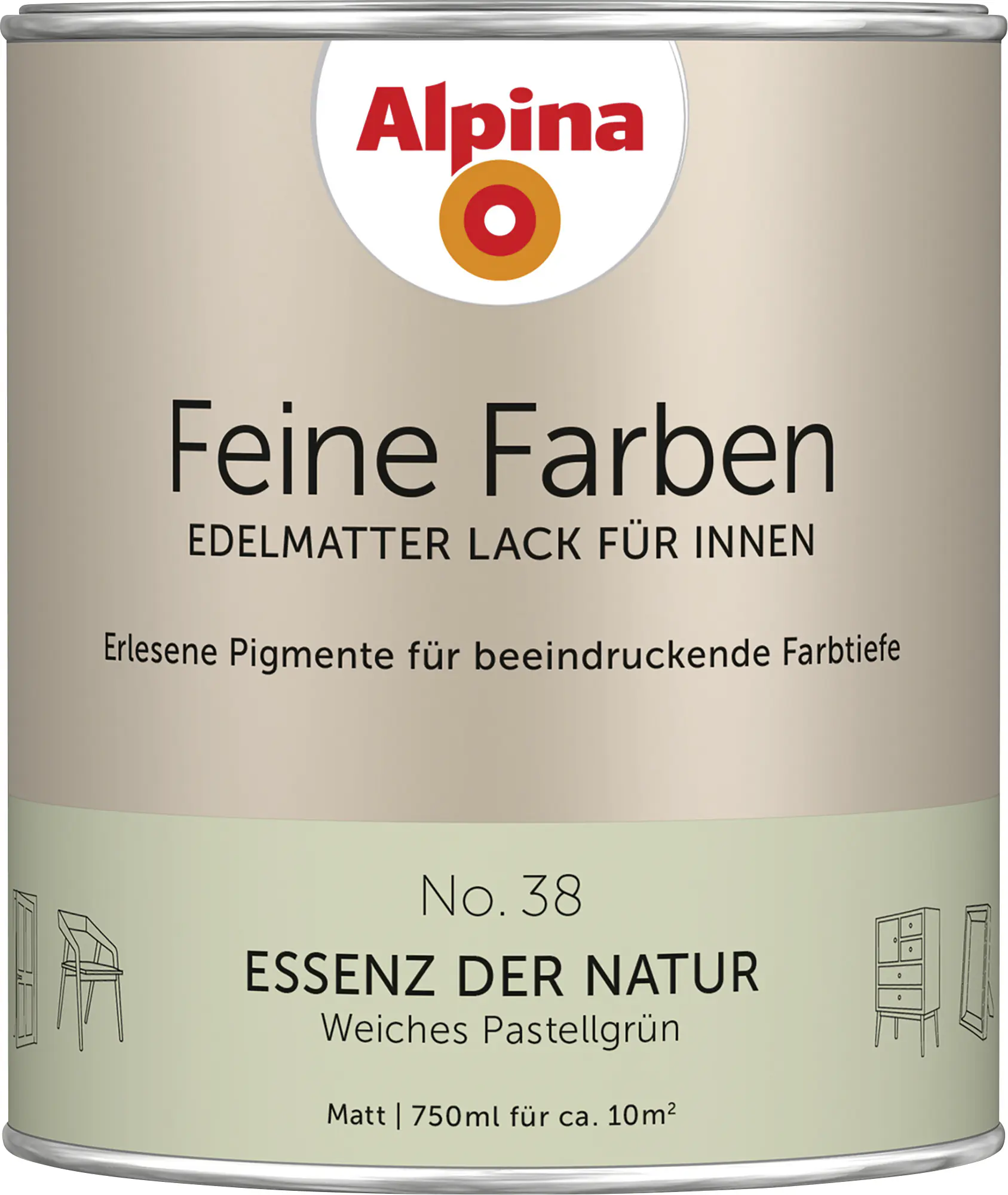 Alpina Feine Farben Lack No. 38 Essenz der Natur - pastellgrün 750 ml