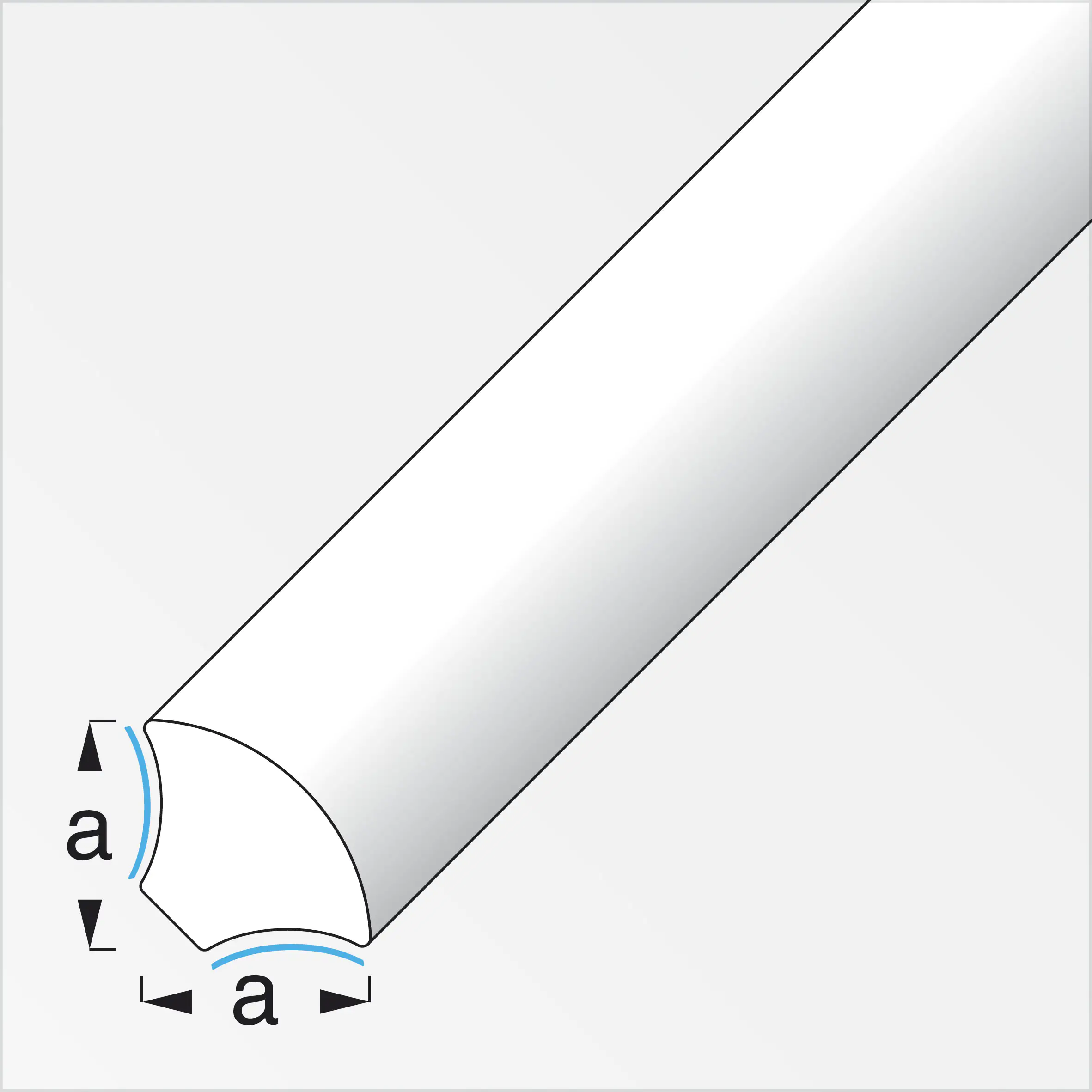 alfer Viertelkreis-Eckleiste 2.5 m, 14 mm PVC (Kunststoff) glatt eiche
