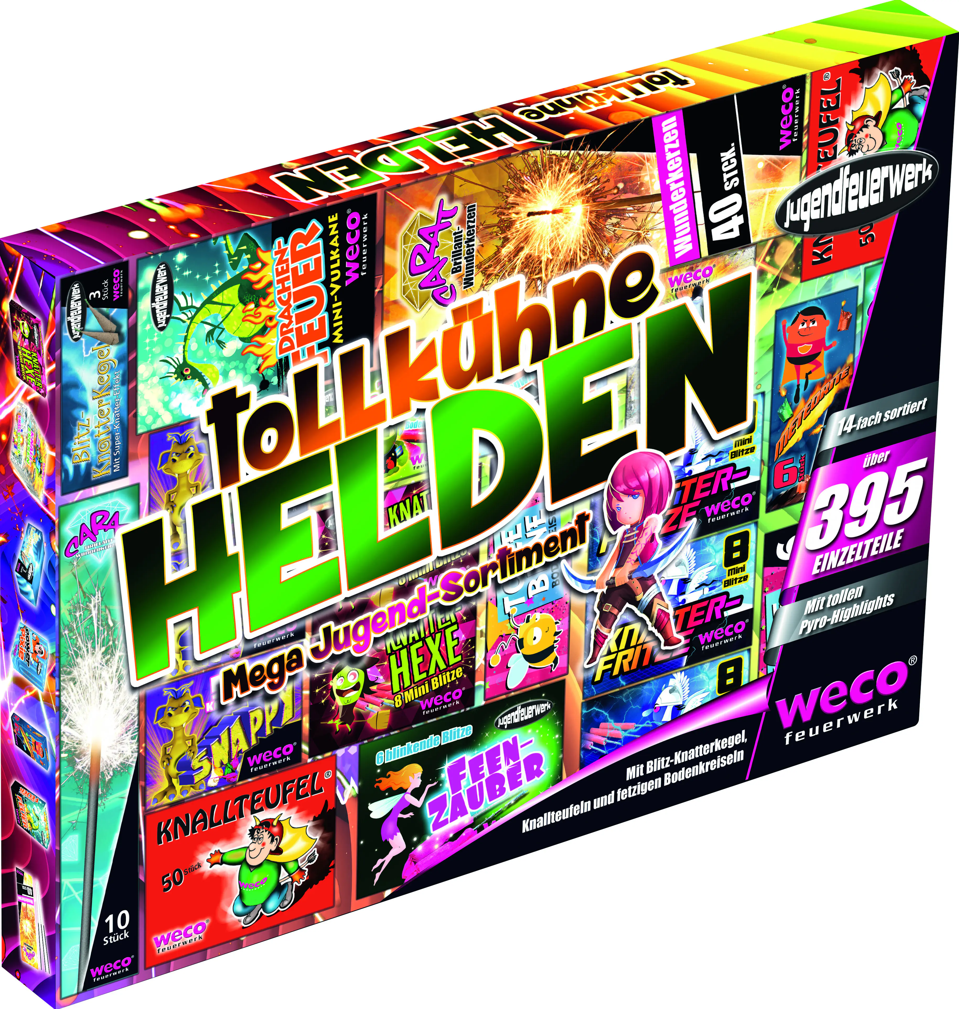 Weco Jugendfeuerwerk Tollkühne Helden 395-teilig
