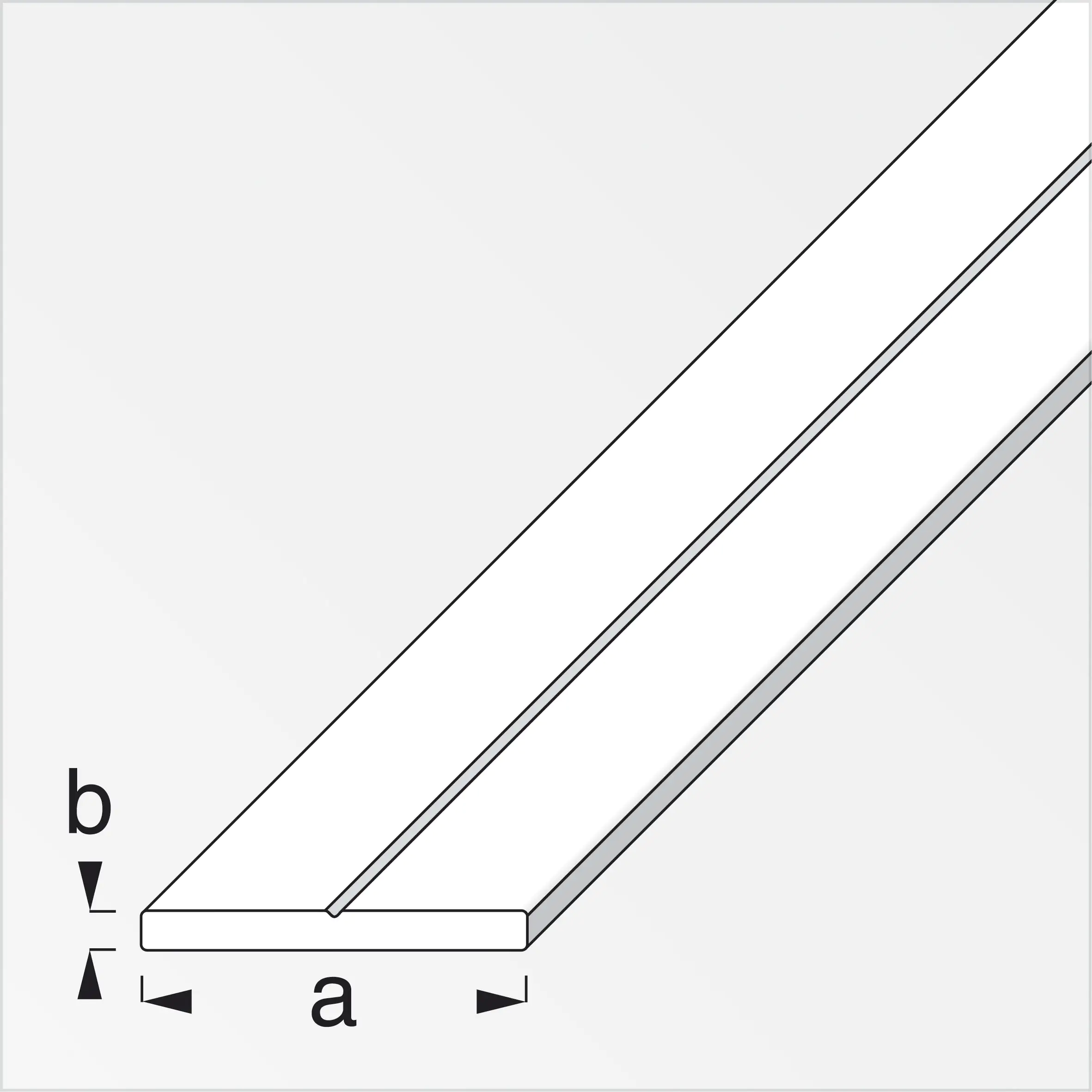 alfer Flachprofil Aluminium beschichtet weiß