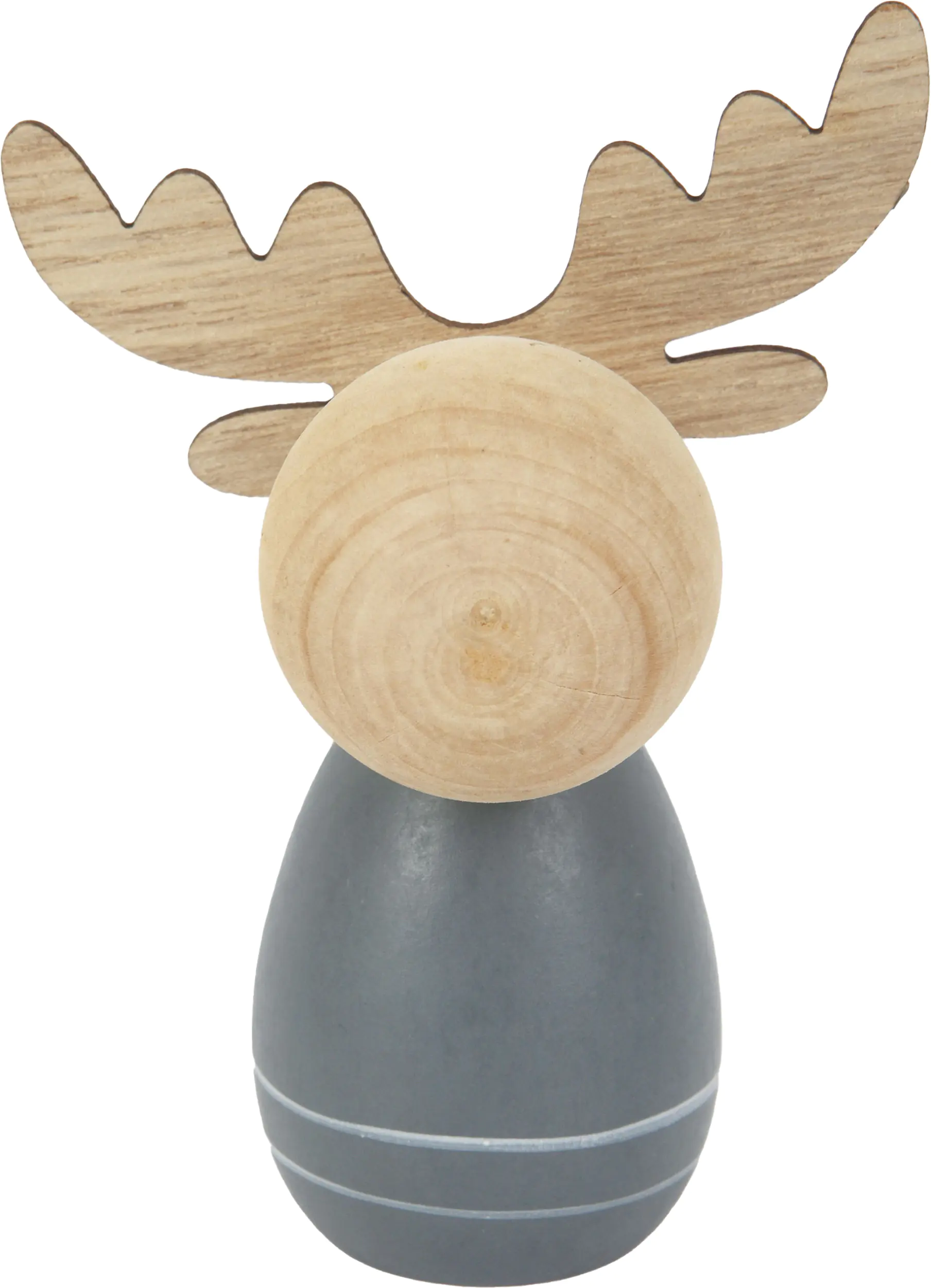 TrendLine Holzrentier 8 x 6,5 x 9,5 cm grau 