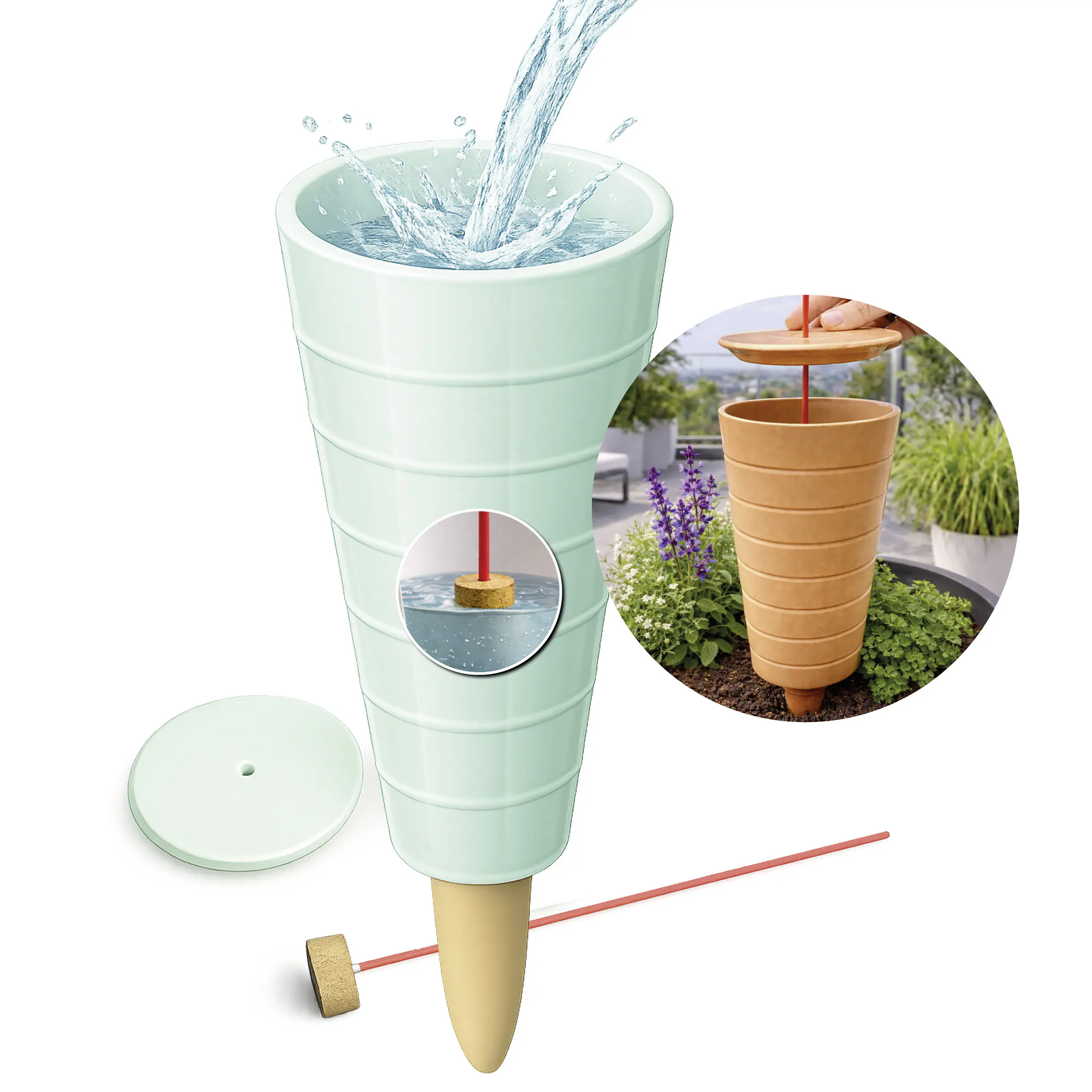Biogreen Bewässerungssystem Pflanzen Hydro Cone Tonkegel 1,8 L salbei