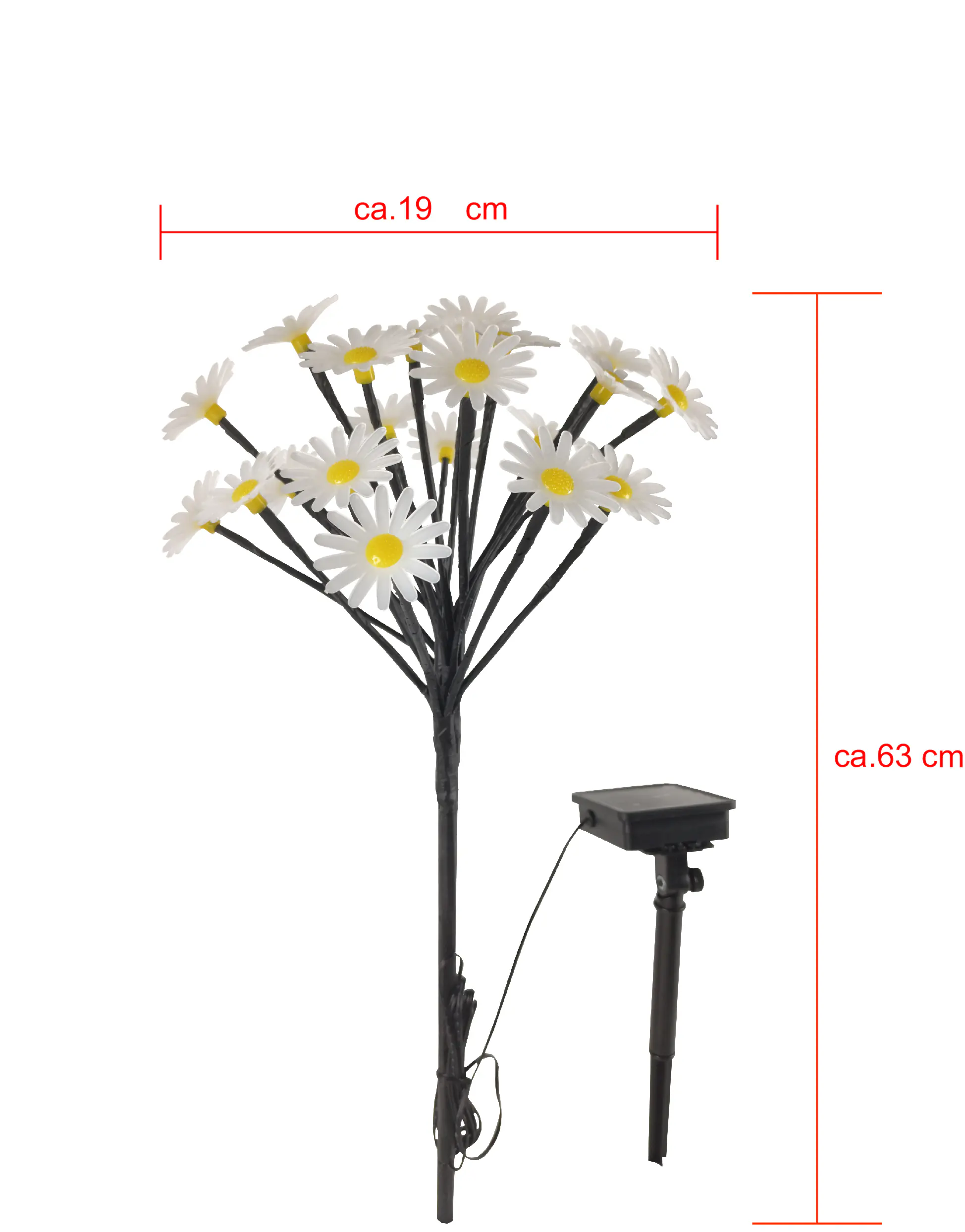 Dapo LED Solarstecker Gänseblümchen weiß