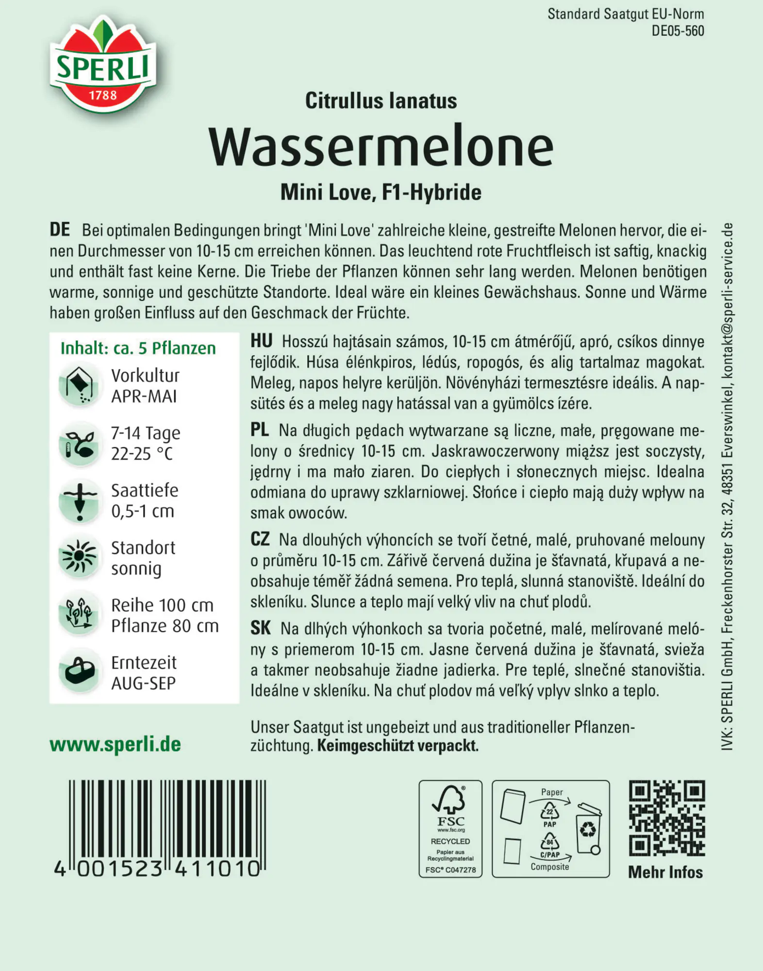 Sperli Wassermelone Mini Love F1