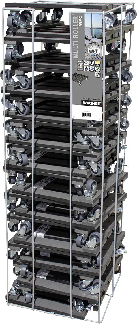 WAGNER Pflanzenroller WPC eckig 29 x 29 cm Tragkraft bis max. 80 kg