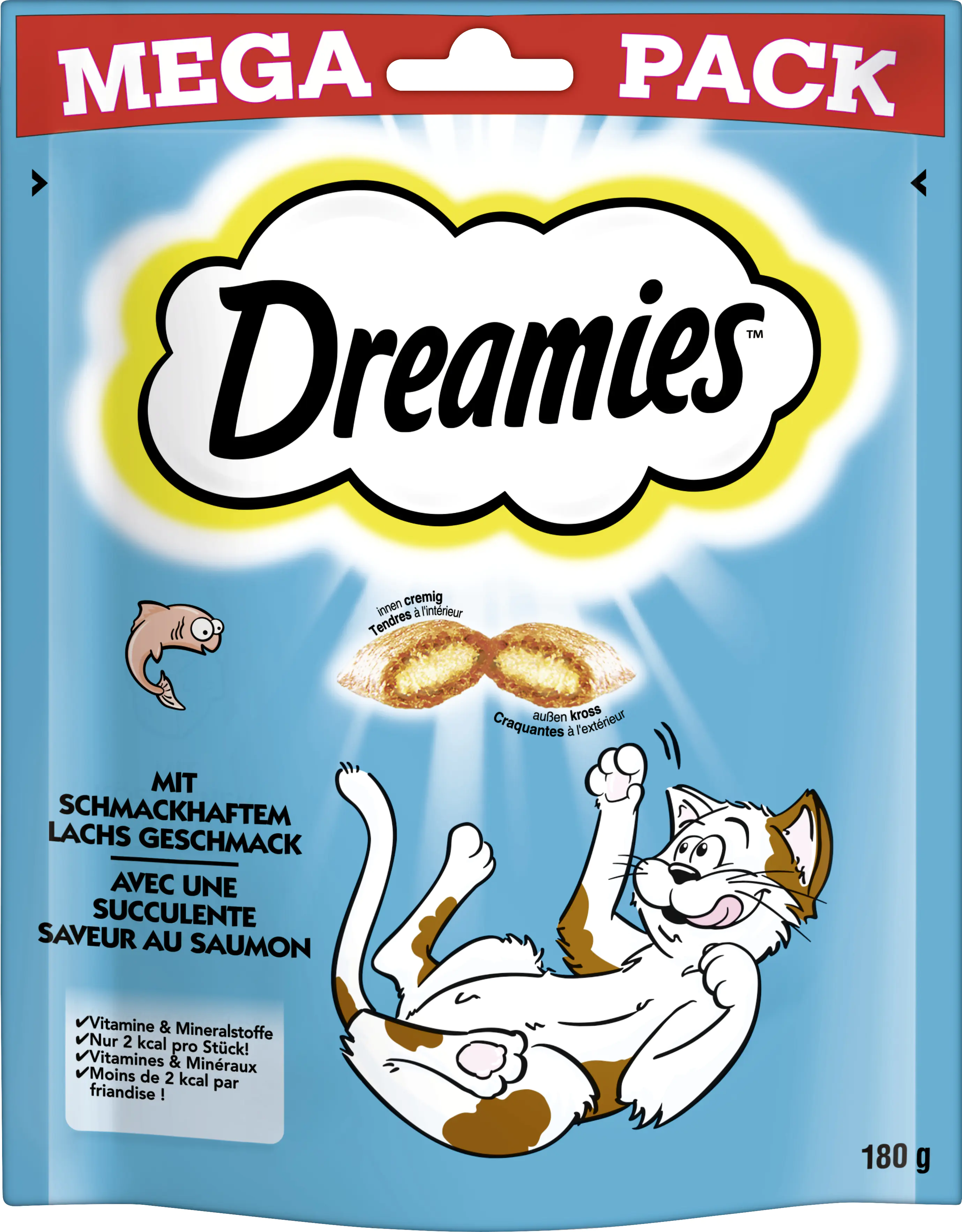 DREAMIES Katzensnack mit Lachs 180 g Mega Pack DREAMIES Katzensnack mit Lachs 180 g Mega Pack
