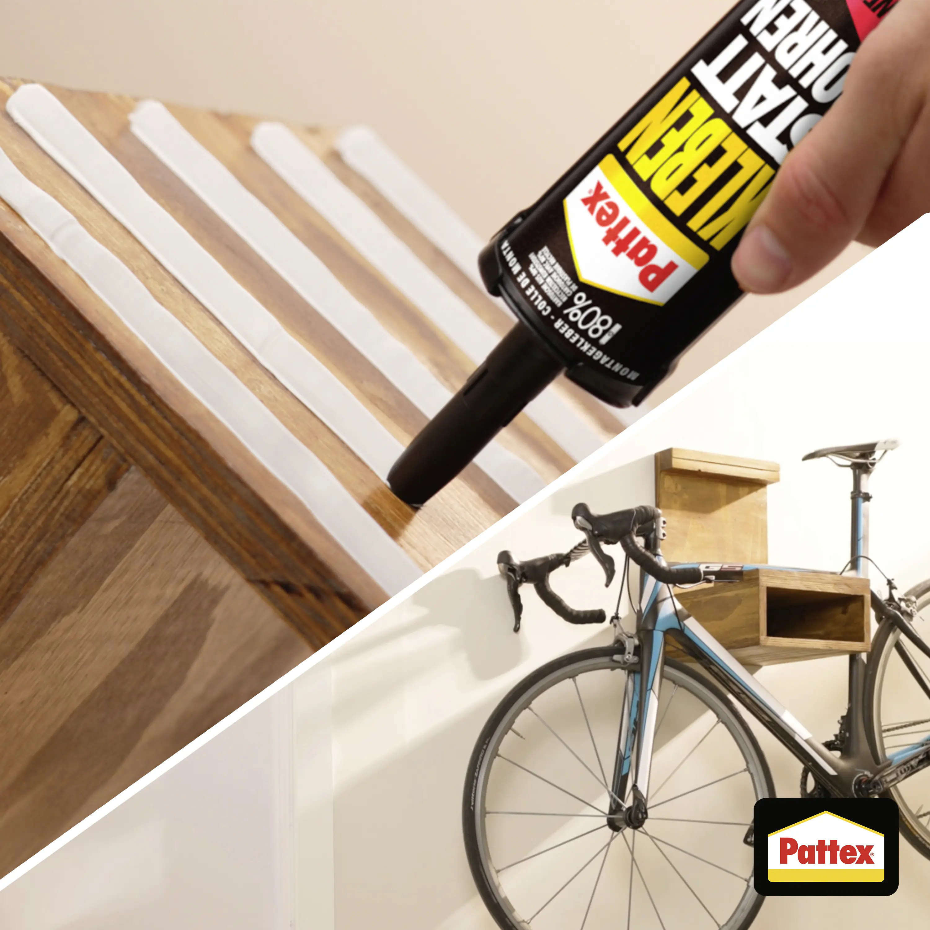 Pattex Montagekleber Kleben statt Bohren High Tack 440 g Kartusche, weiß