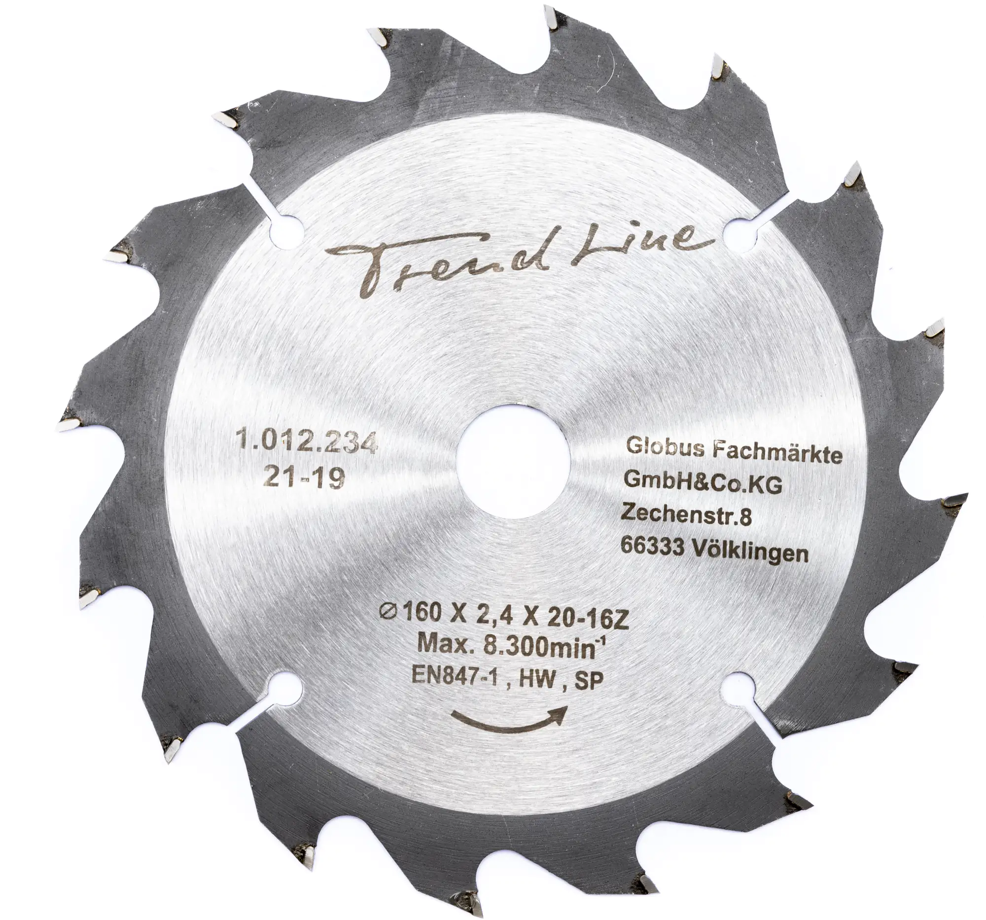 TrendLine HM-Kreissägeblatt Ø 160 mm Bohrung Ø 20 mm TrendLine HM-Kreissägeblatt Ø 160 mm Bohrung Ø 20 mm