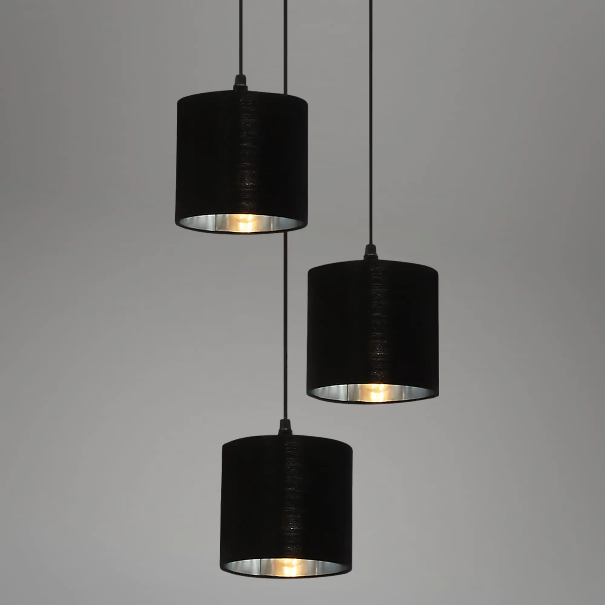 Briloner Pendelleuchte LURI antik-silber Stoff 3xE14 exklusive Briloner Pendelleuchte LURI antik-silber Stoff 3xE14 exklusive