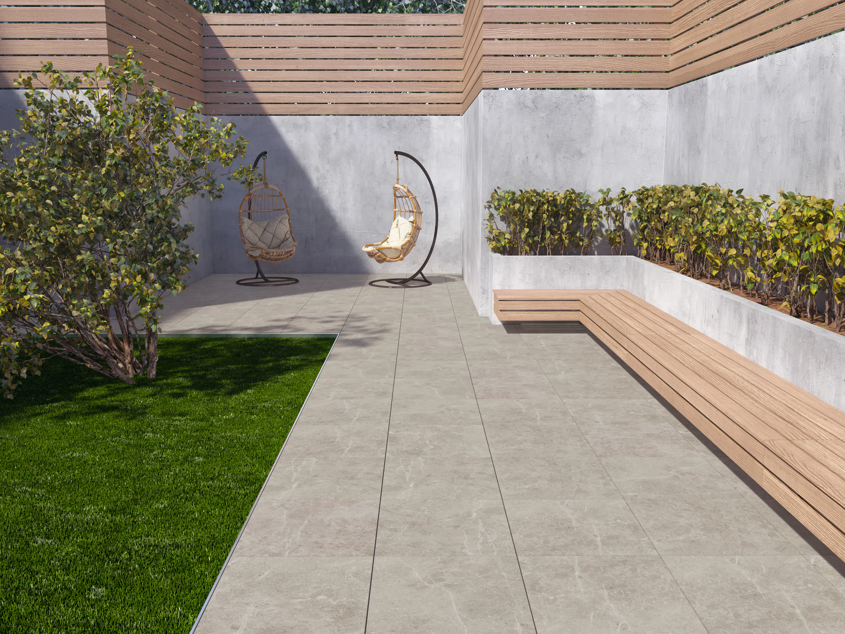Terrassenplatte Feinsteinzeug Botticino 60 x 60 x 2 cm grau Terrassenplatte Feinsteinzeug Botticino 60 x 60 x 2 cm grau