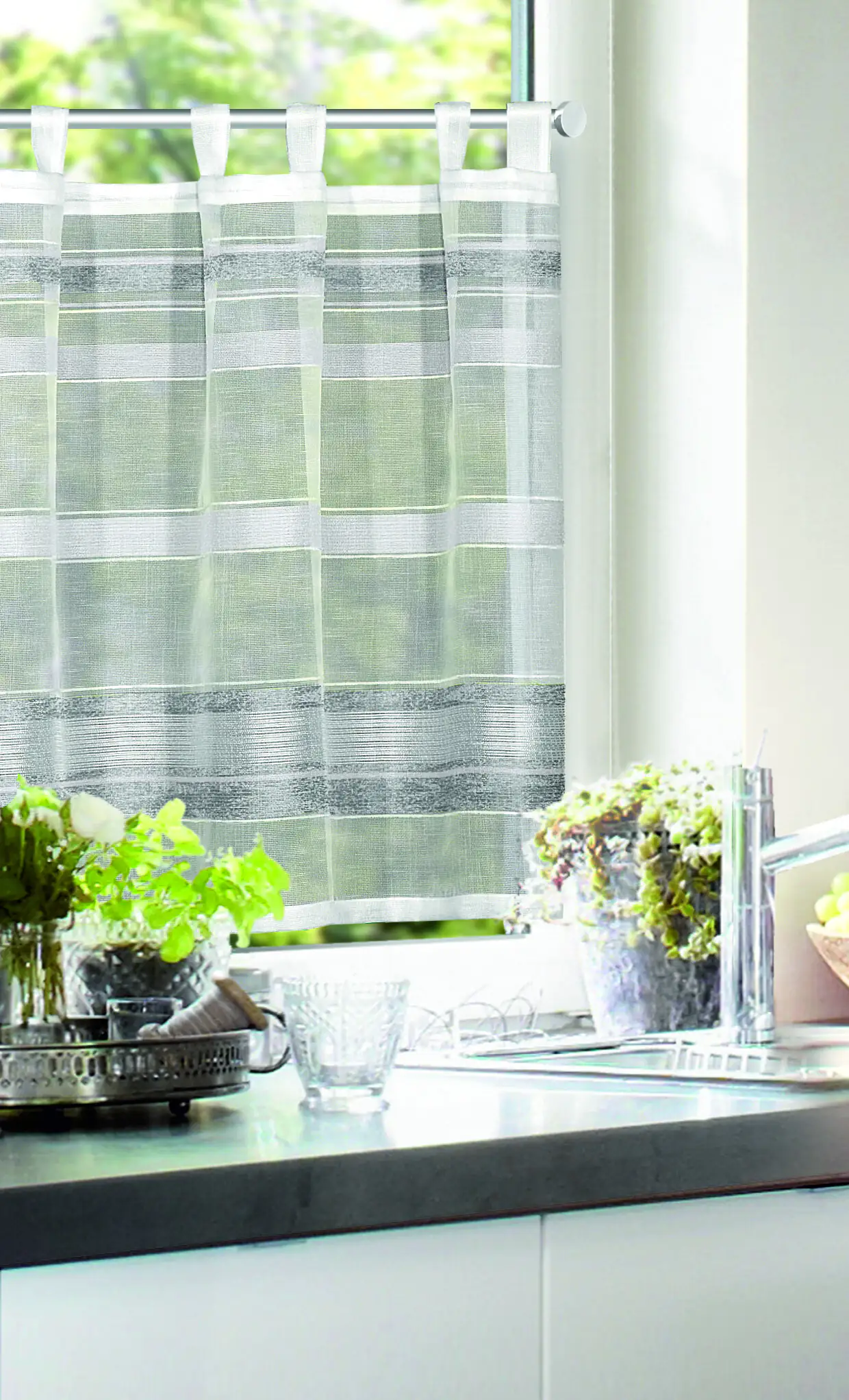 Neusser Collection Schlaufenpanneau Franziska anthrazit, 50 x 140 cm