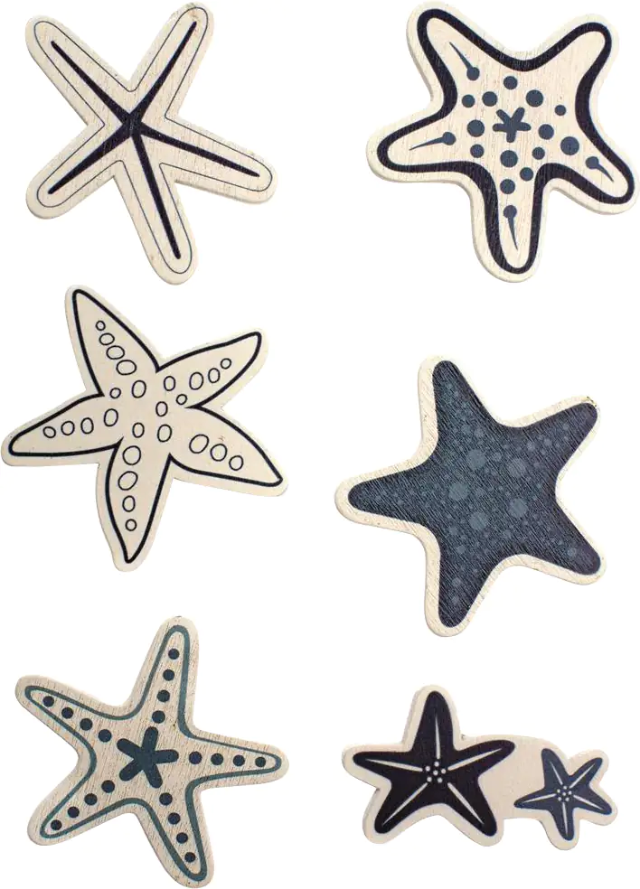 Glorex Sticker Seesterne Maritim 3,5 x 4 cm 6 Stück