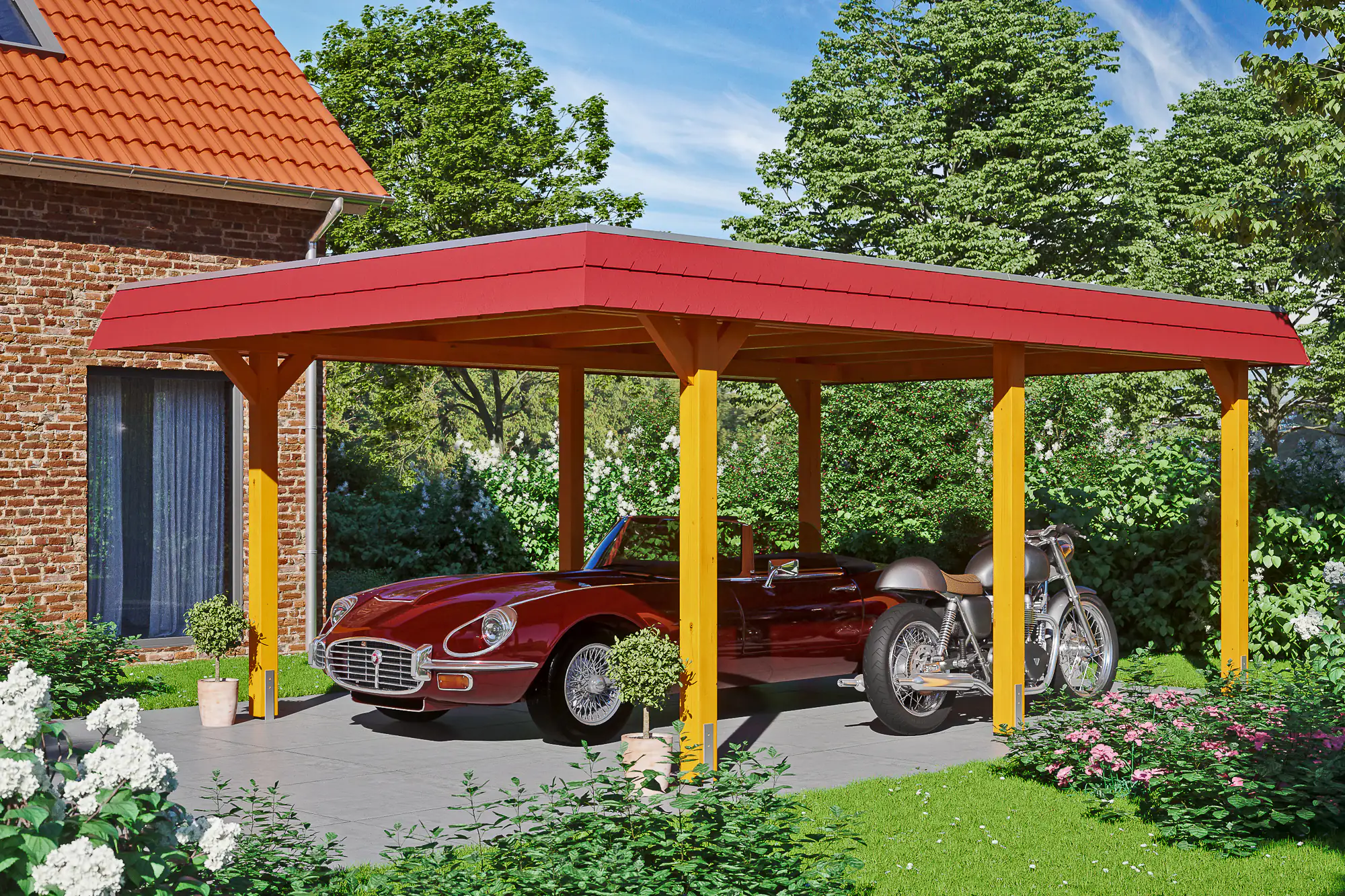 SKAN HOLZ Carport Wendland 409 x 628 cm mit EPDM-Dach