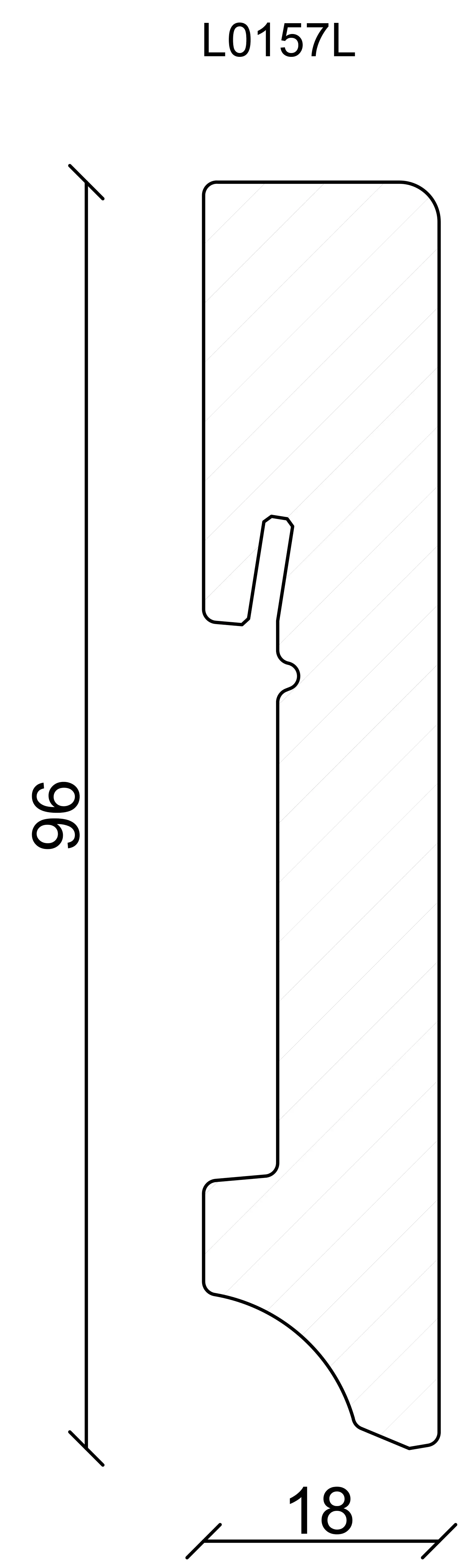 FN Neuhofer Fußleiste eckig 240 cm 96 x 18 mm Fichte/Kiefer weiß