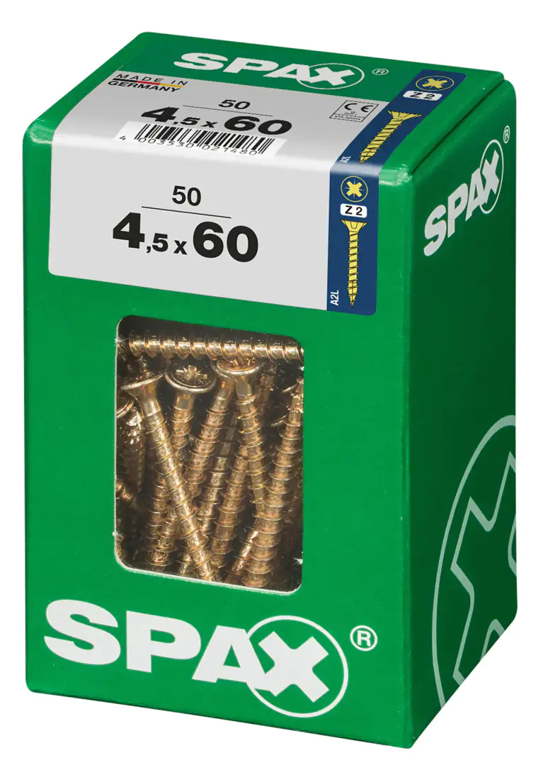 Spax Universalschrauben 4.5 x 60 mm PZ 2 - 50 Stk.