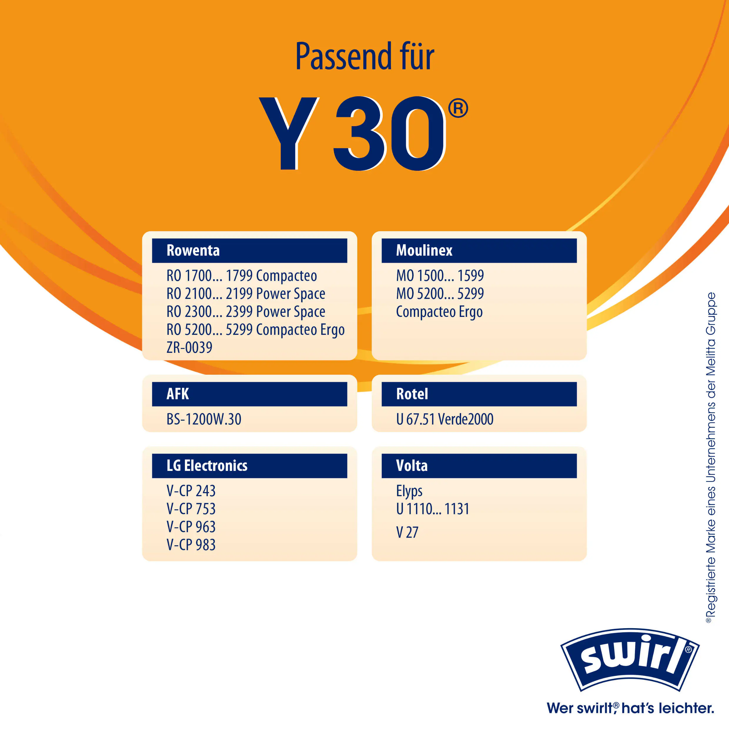Swirl Y 30 EcoPor Staubsaugerbeutel 4 Staubbeutel + 1 Filter