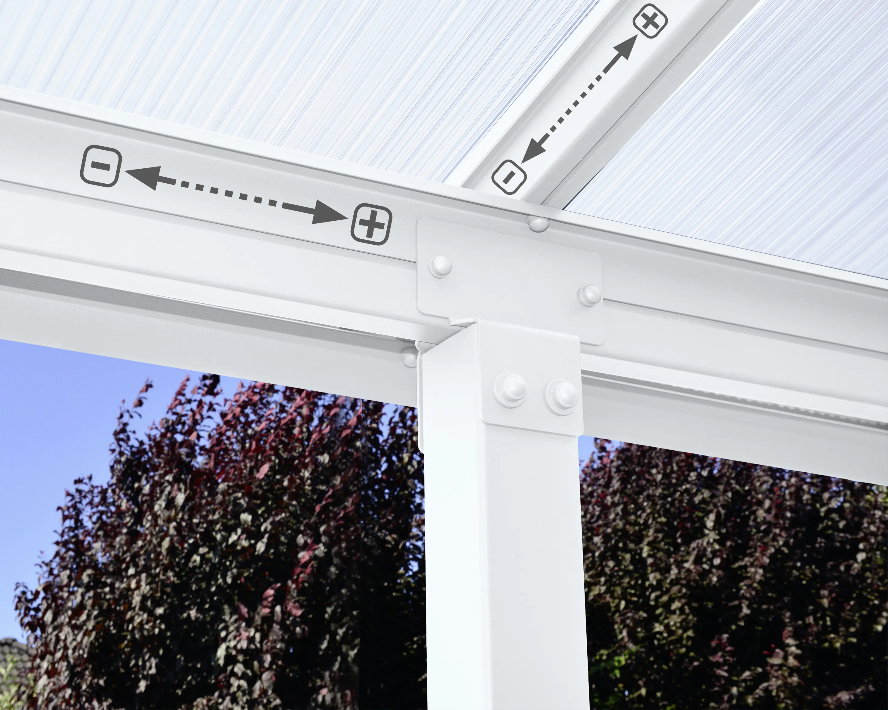 Canopia Terrassenüberdachung Olympia 3x9.8 weiß