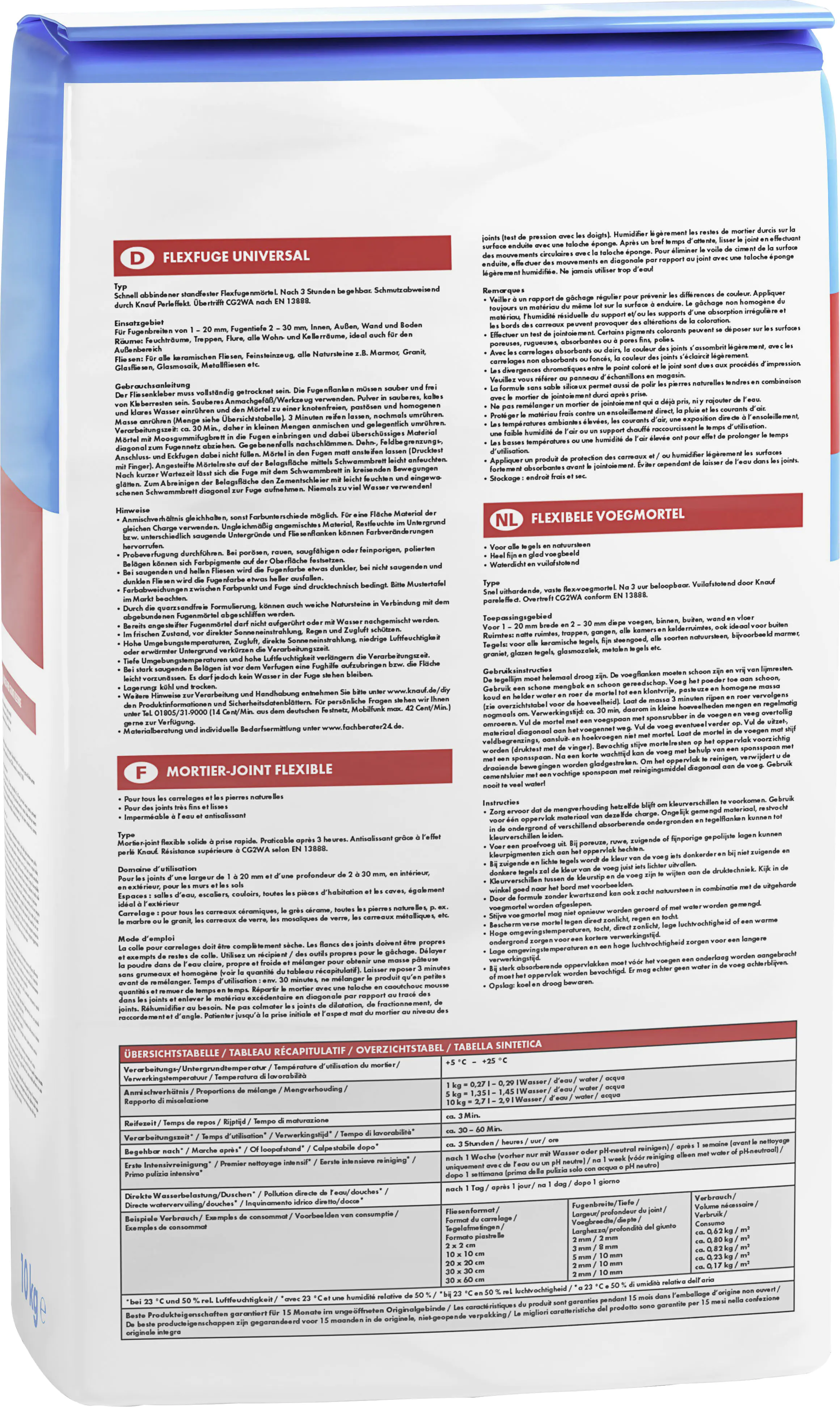 Knauf Fugenmörtel Flexfuge Universal 1 - 20 mm weiß 10 kg Knauf Fugenmörtel Flexfuge Universal 1 - 20 mm weiß 10 kg