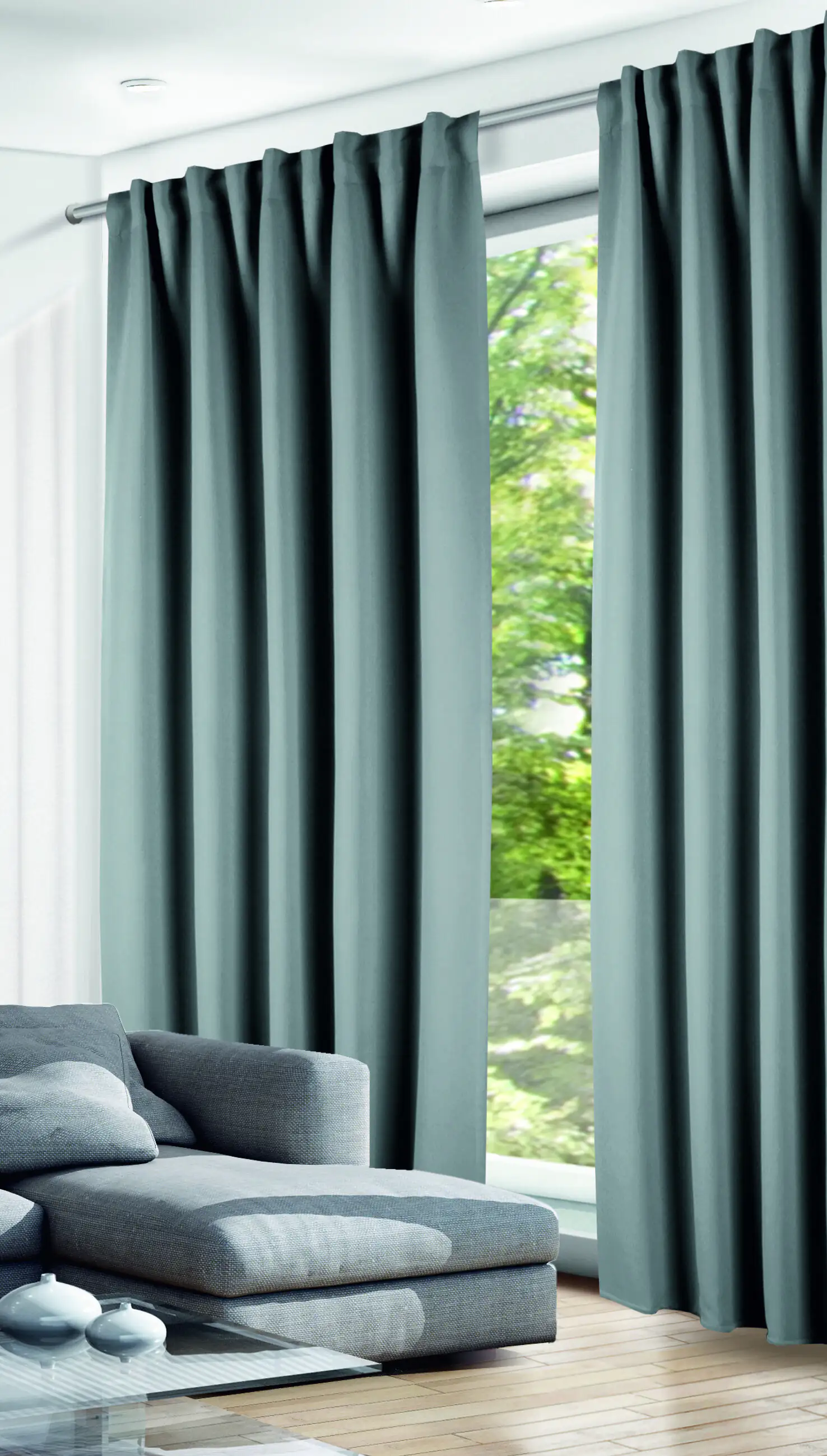 Neusser Collection Verdunklungsschal mit Gardinenband anthrazit 135x245 cm