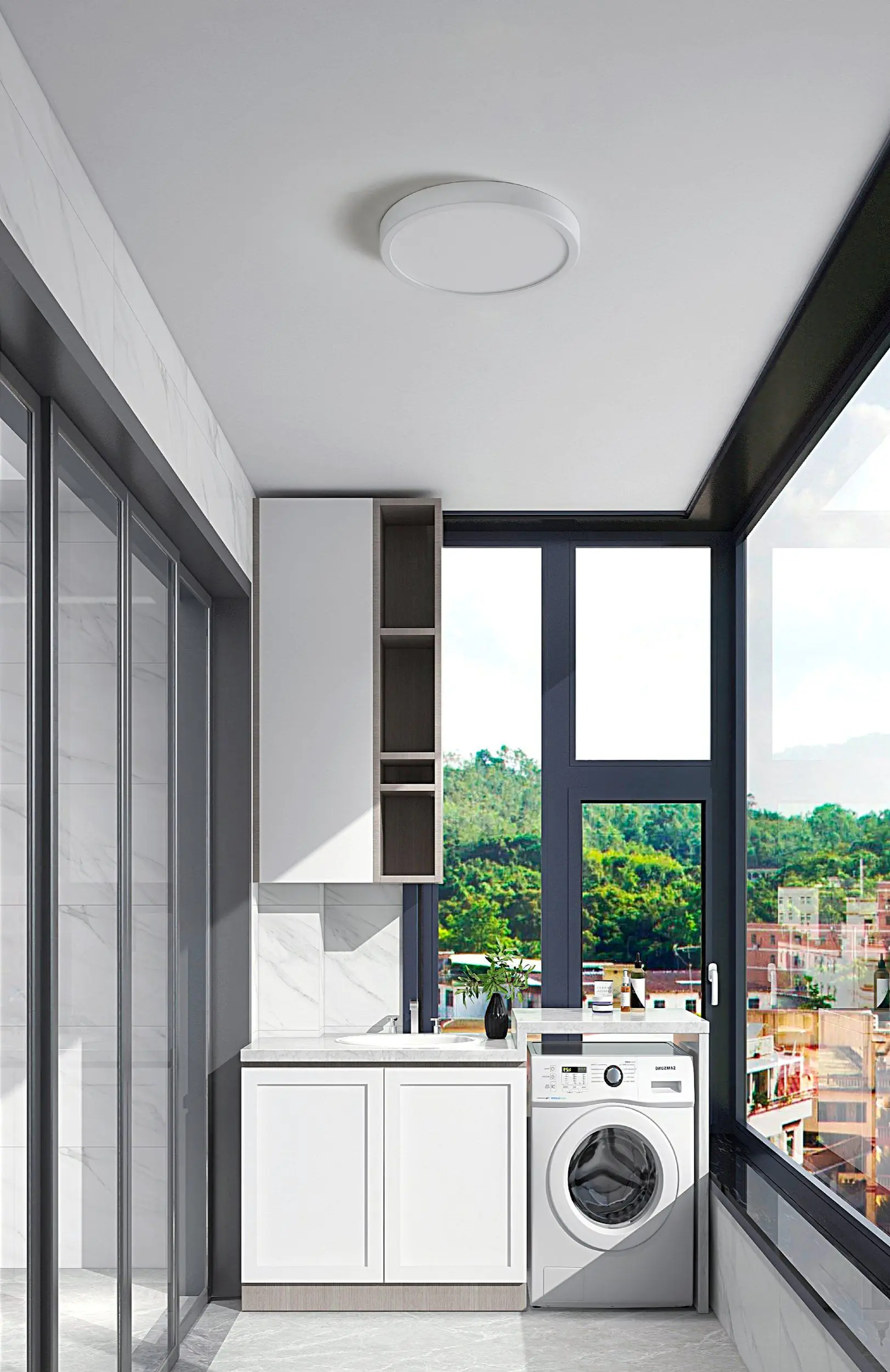 Eglo LED Außen-Aufbauleuchte Argolis 2 weiß Ø 28,5 cm