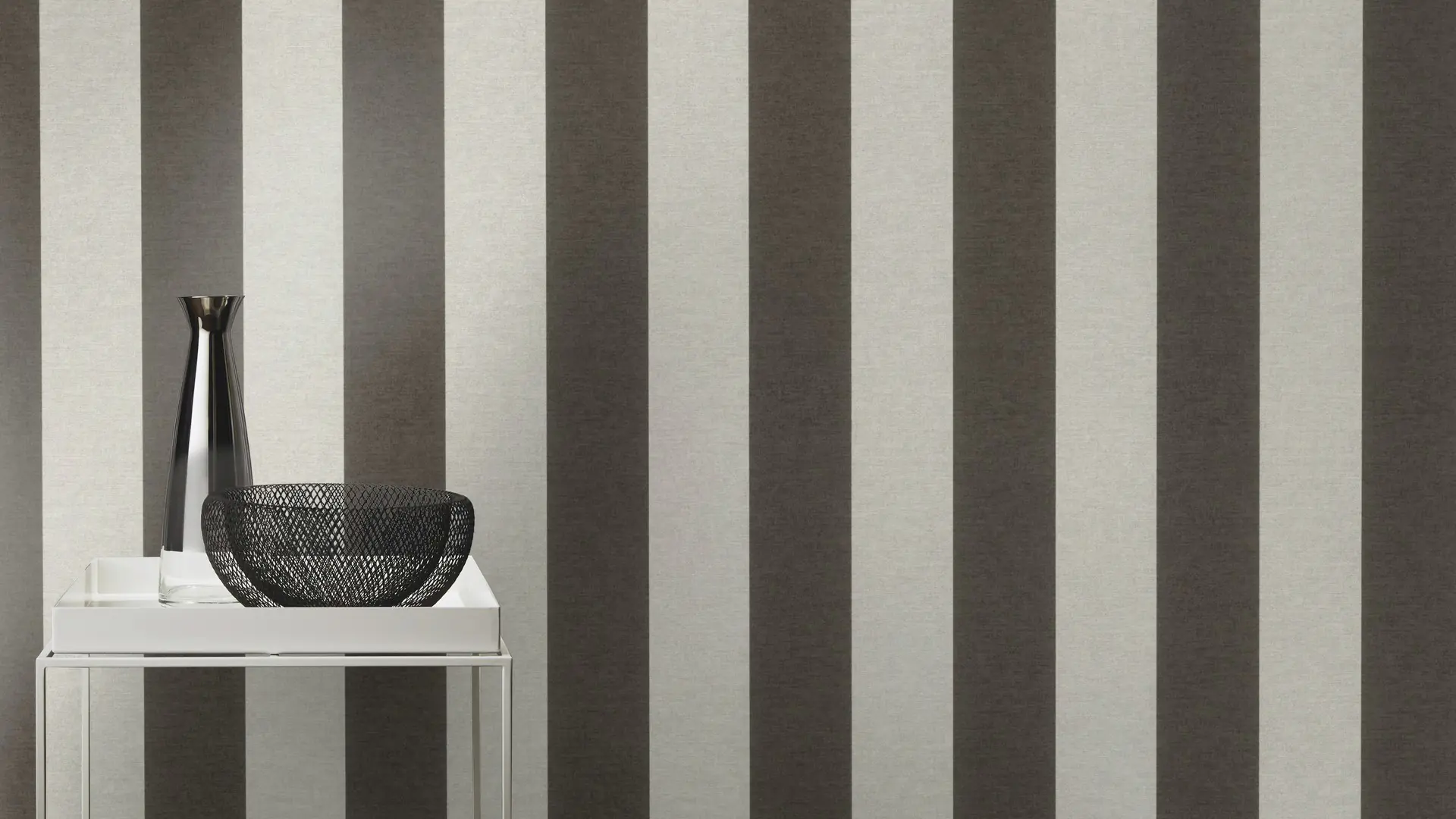 Schöner Wohnen Vliestapete Streifen schwarz grau 10,05 x 0,53 m