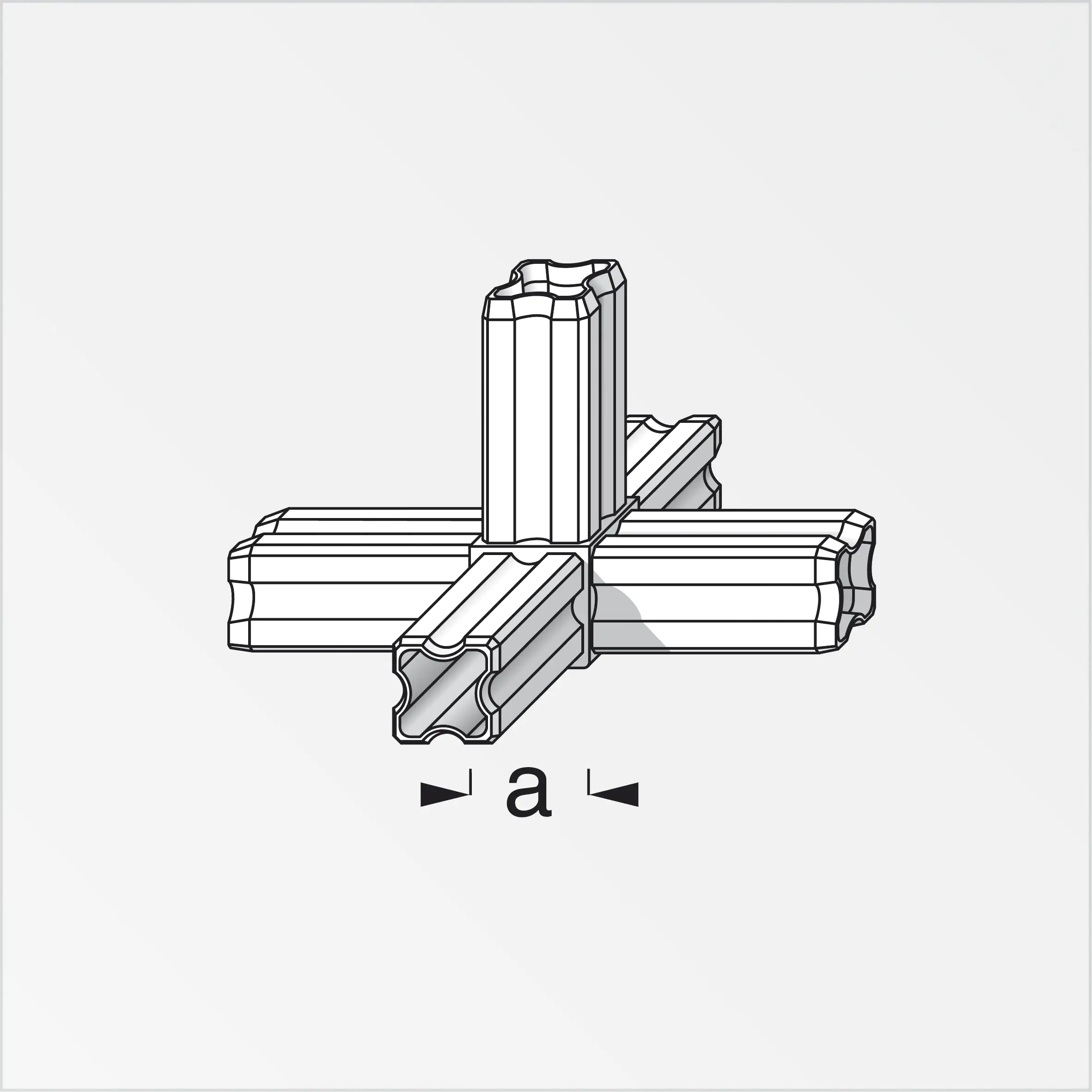 alfer Knoten-Verbinder 90º, 5 Zapfen 23.5 mm Kunststoff glatt schwarz