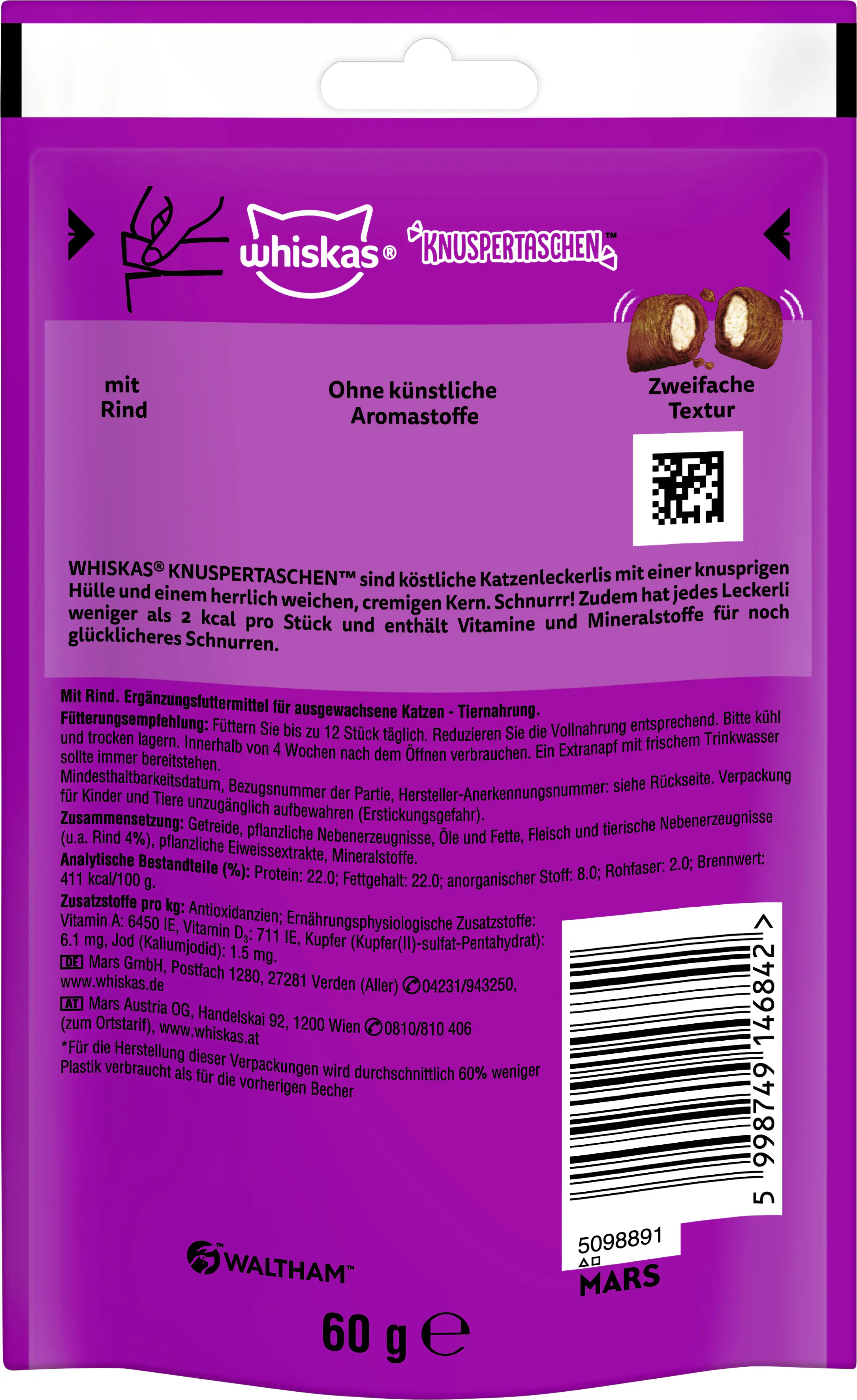 Whiskas Katzensnack 60 g Rind 