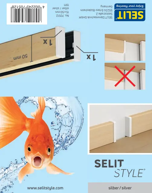 SELITSTYLE Innenecke silber Höhe 50 mm SELITSTYLE Innenecke silber Höhe 50 mm