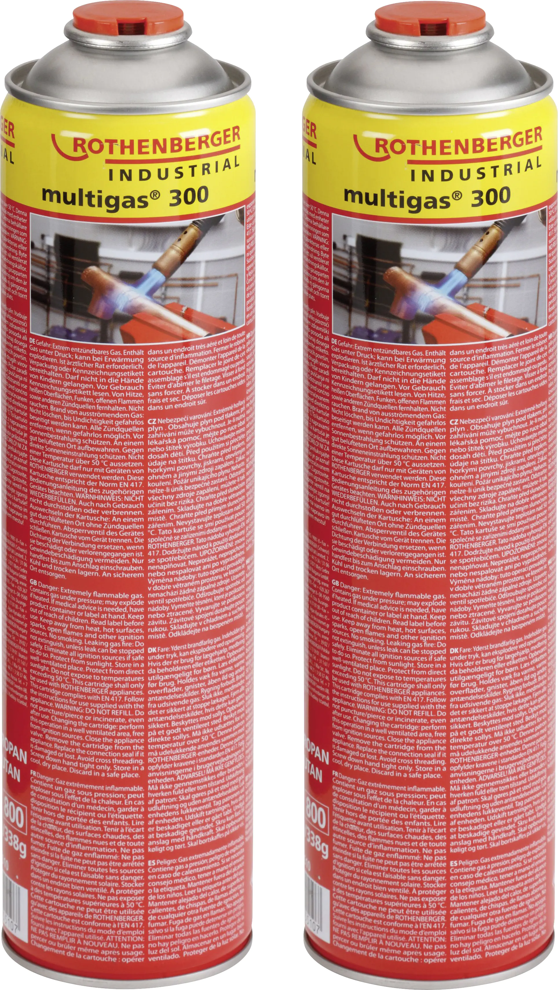 Rothenberger Multigas 300 Duo-Pack 600 ml 2 Stück Rothenberger Multigas 300 Duo-Pack 600 ml 2 Stück