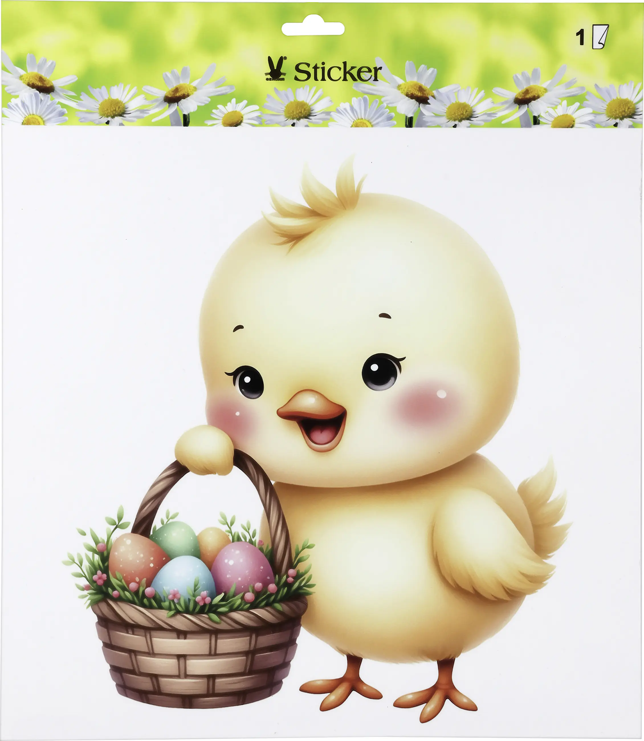 Osterdeko Fensterbild Küken 30,5 x 30,5 cm gelb 