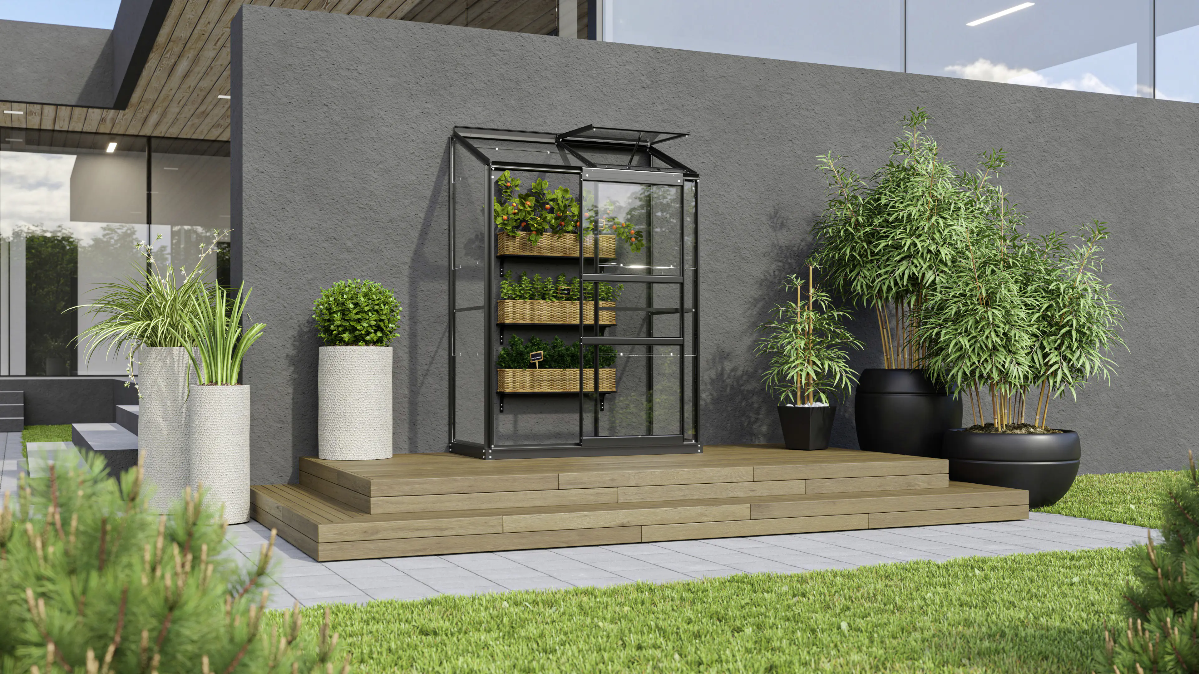 Vitavia Anlehngewächshaus Styx 900 65 x 130 cm 3 mm Sicherheitsglas