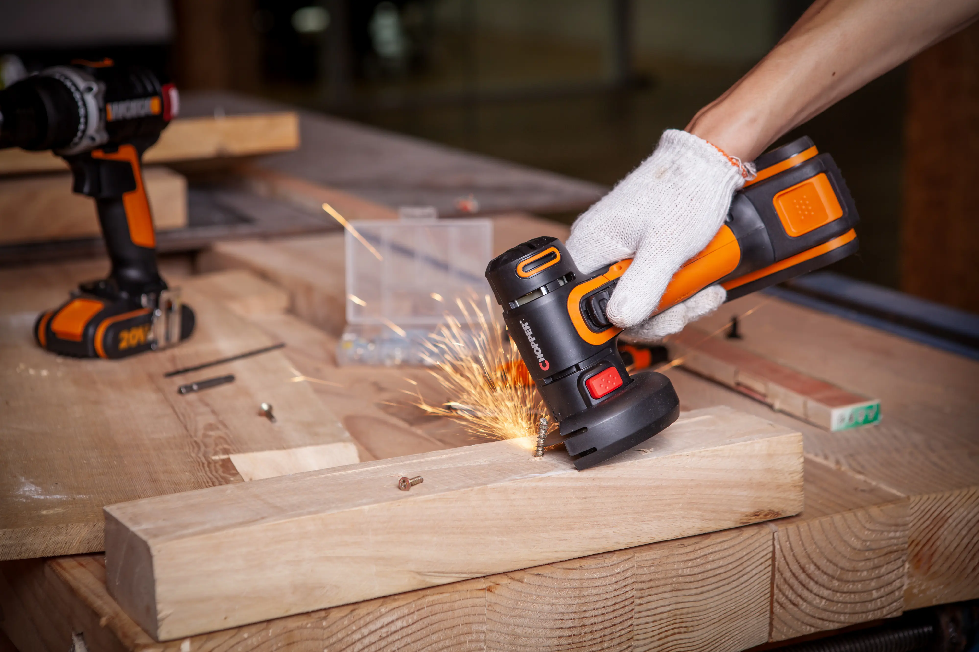 Worx Mini Akku-Winkelschleifer Chopper WX801 20 V inkl. Akku 2 Ah & Ladegerät Worx Mini Akku-Winkelschleifer Chopper WX801 20 V inkl. Akku 2 Ah & Ladegerät