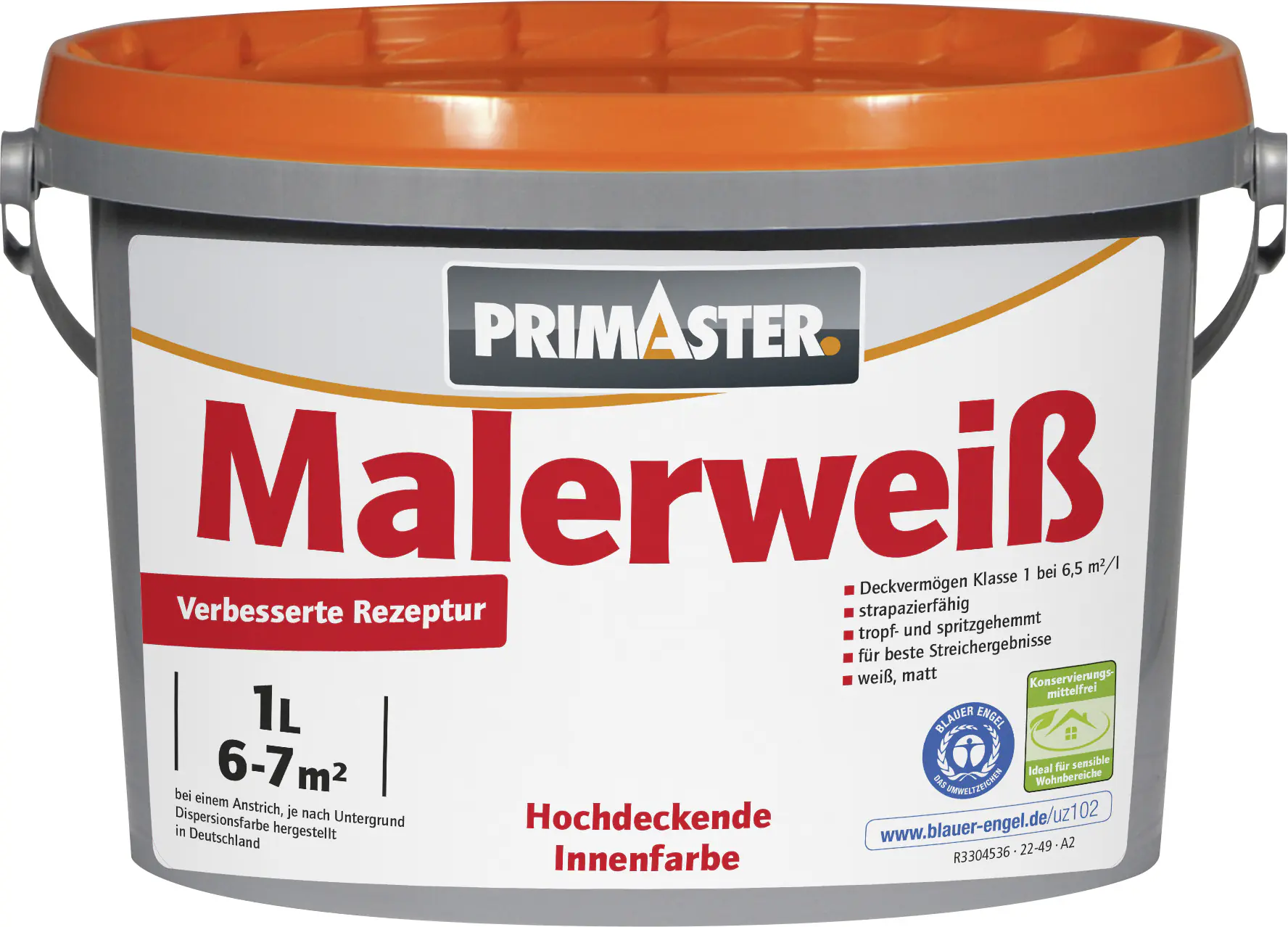 Primaster Malerweiß konservierungsmittelfrei 1 L Primaster Malerweiß konservierungsmittelfrei 1 L