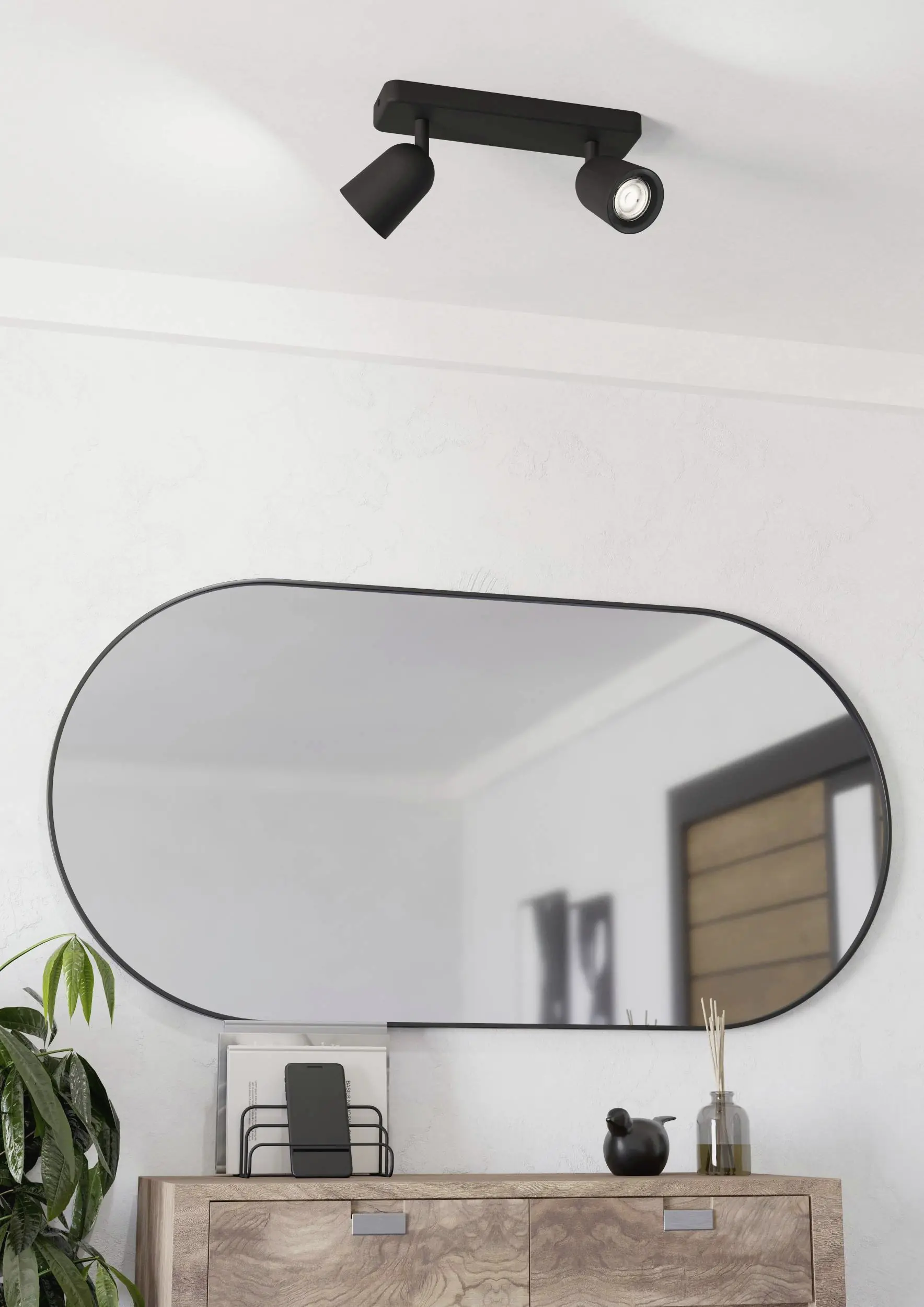 Eglo Leuchten 2er Spot Camaldoli schwarz 30 x 12 cm