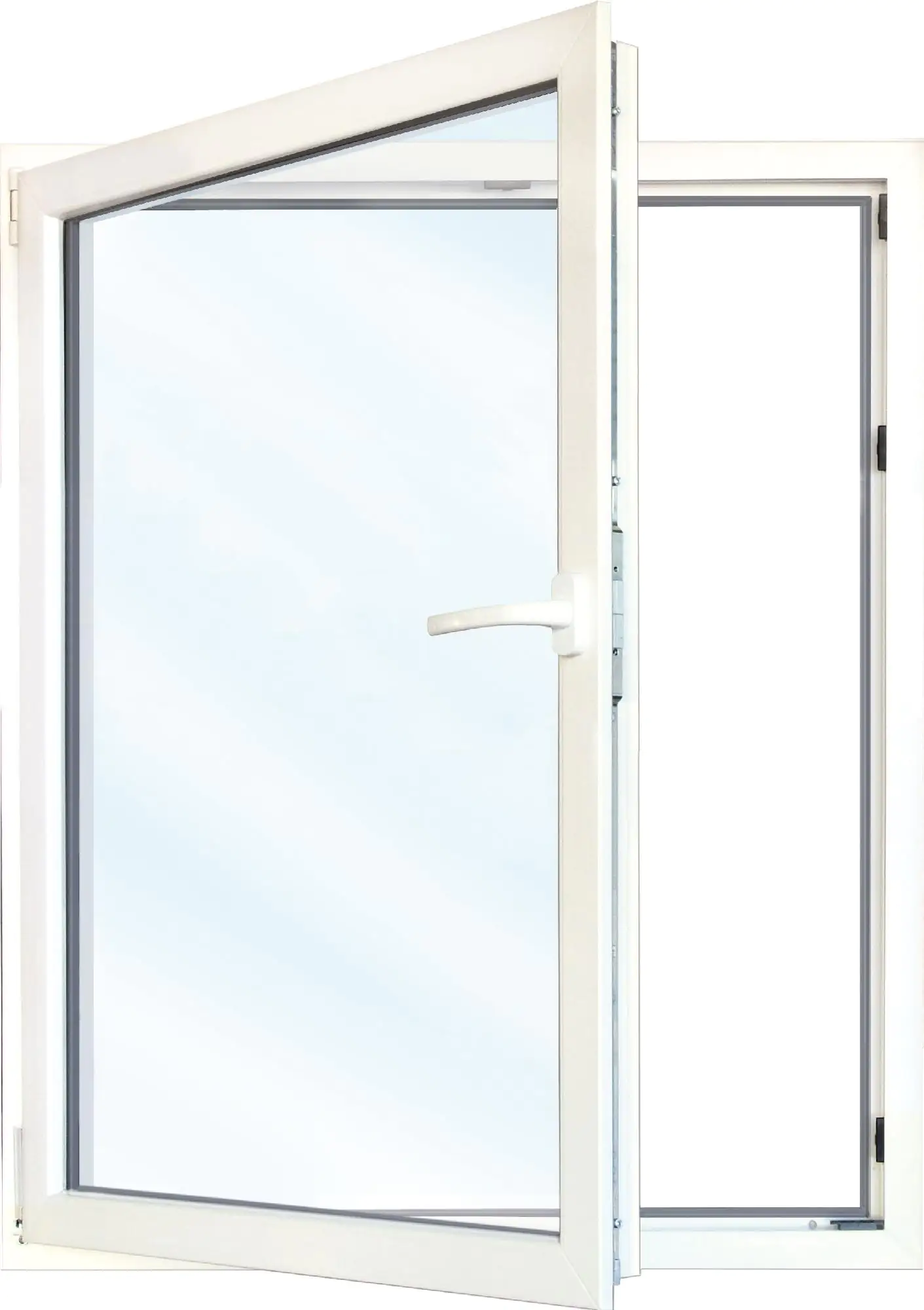 Meeth Fenster 85 x 160 cm DIN links 1 flügelig Dreh-Kipp weiß/golden Oak
