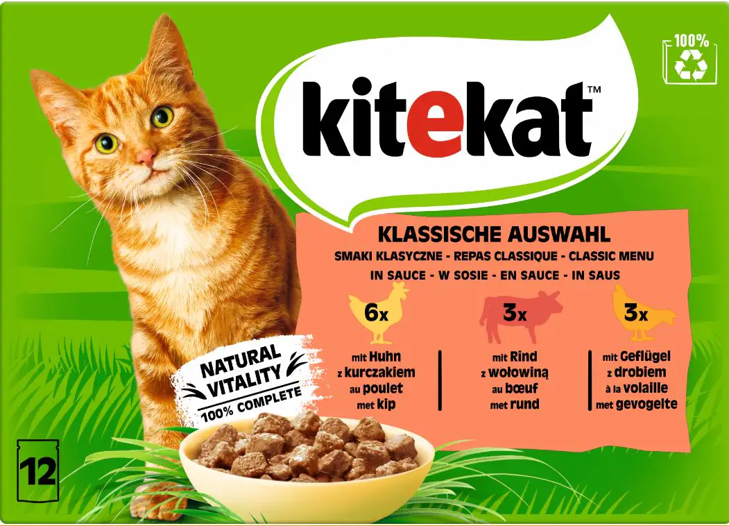 Kitekat Klassische Auswahl in Sauce Multipack 12x85 g