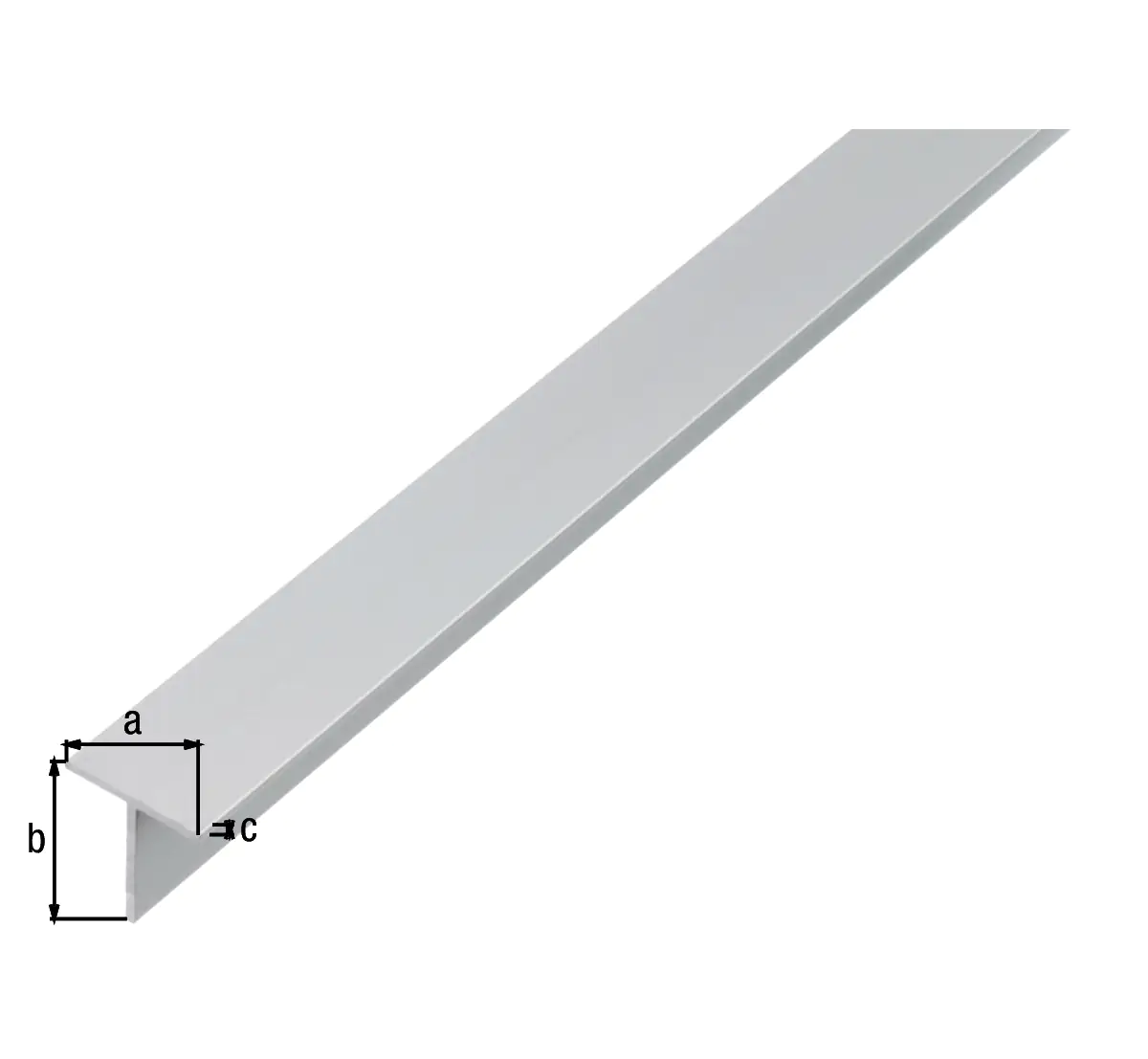 Alberts T-Profil Aluminium weiß 15 x 15 x 1,5 mm x 2,6 m