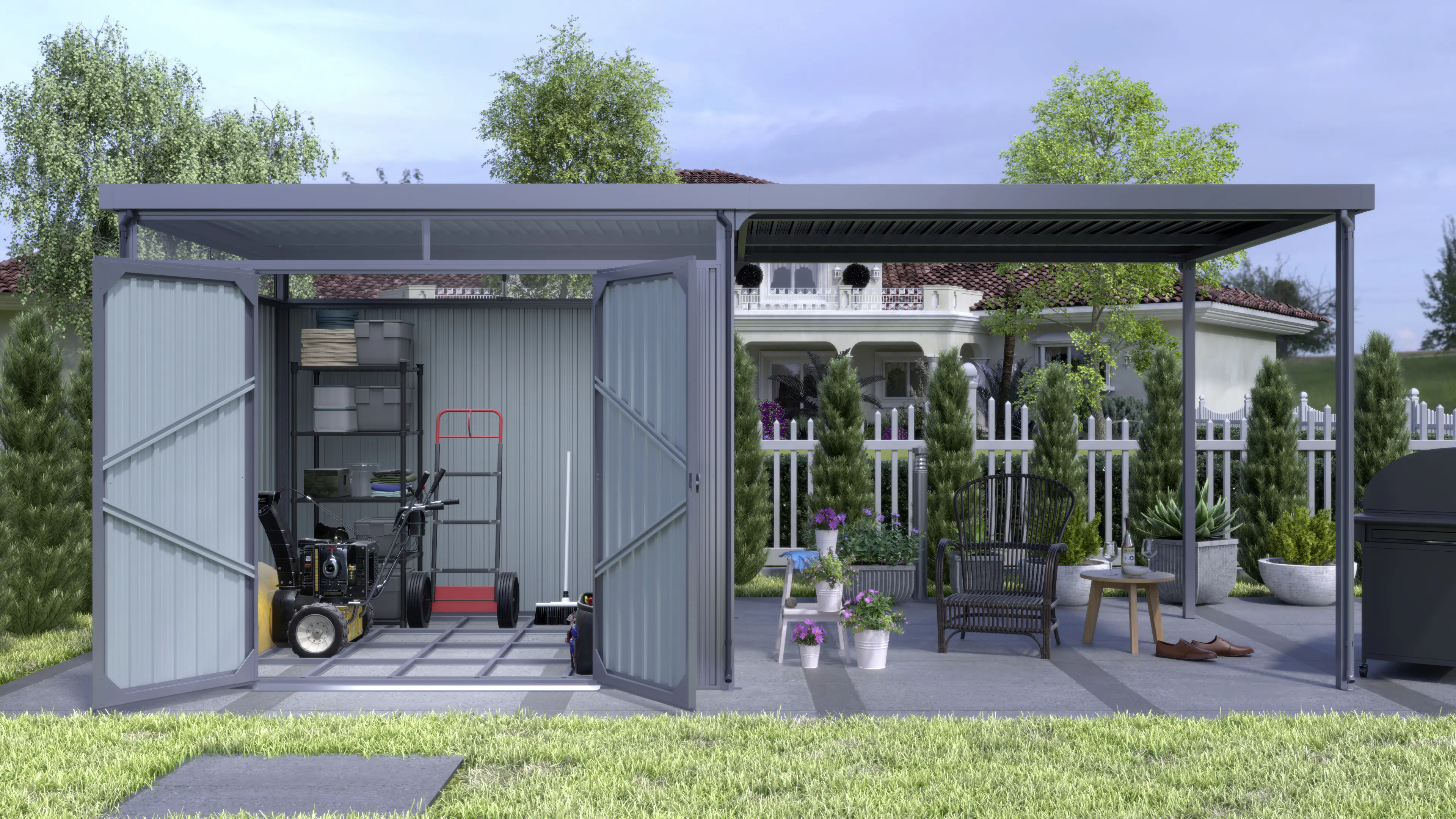 Pergart Metallgerätehaus Rheinfelden 108 Set 290 x 245 x 226 cm anthrazit Pergart Metallgerätehaus Rheinfelden 108 Set 290 x 245 x 226 cm anthrazit