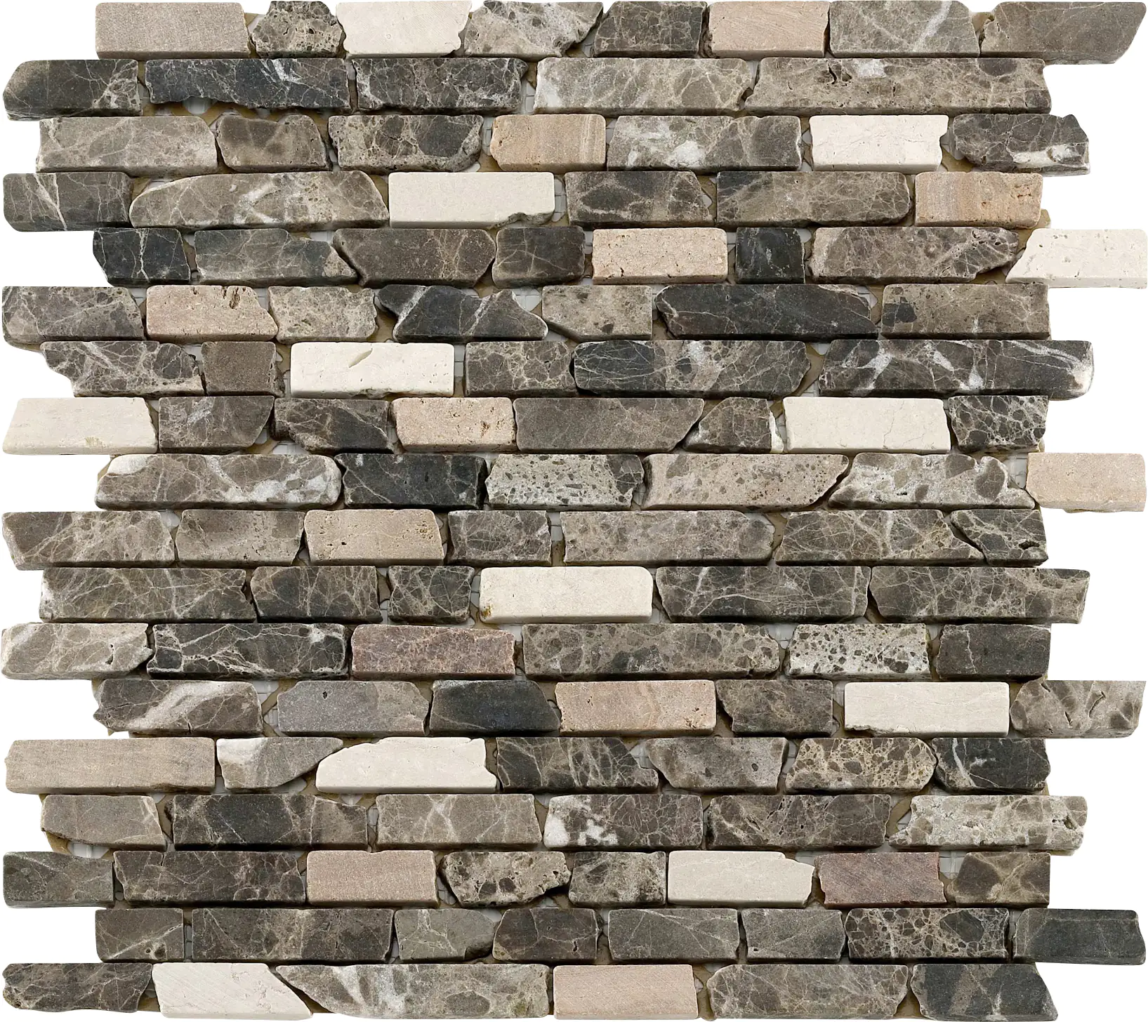 Mosaikfliese Marmor Stäbchen 30 x 30 cm braun-beige